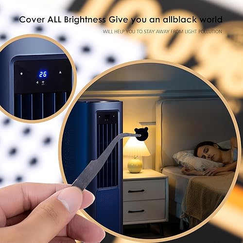 Miniatura 4 de Breliter Calcomanías de bloqueo de luz  144 piezas cubiertas opacas con pinzas para atenuación de luz de electrónicos para routers, monitores y