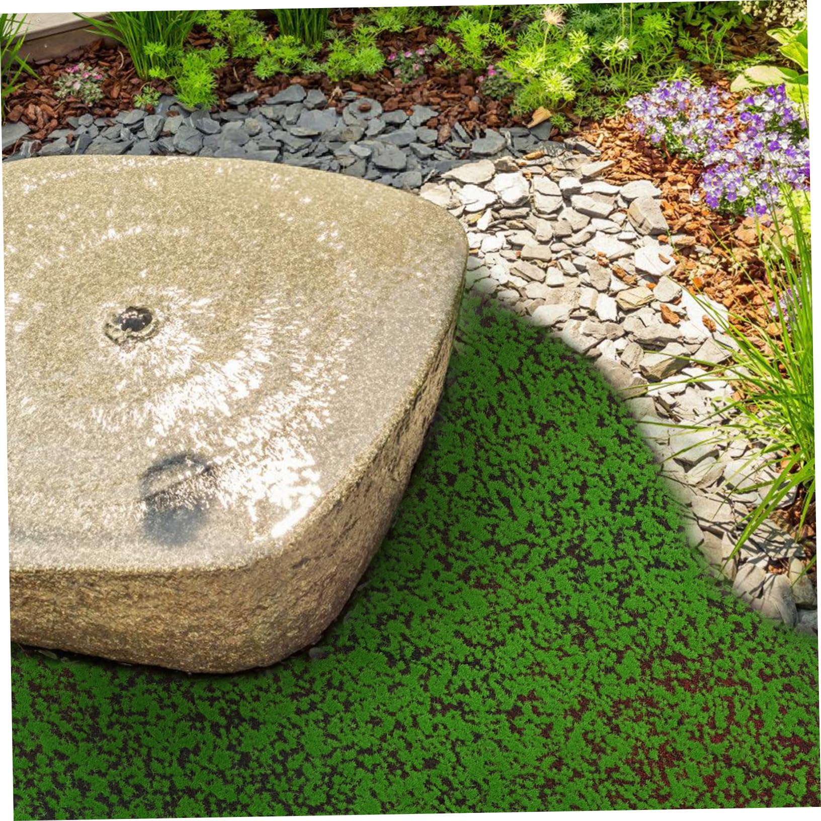 Garneck Muschio Artificiale Simulato Verde in Cotone Perlato e Cotone Seta, Facile da Installare, per Decorazioni Patio, Cucina e Camere da Letto