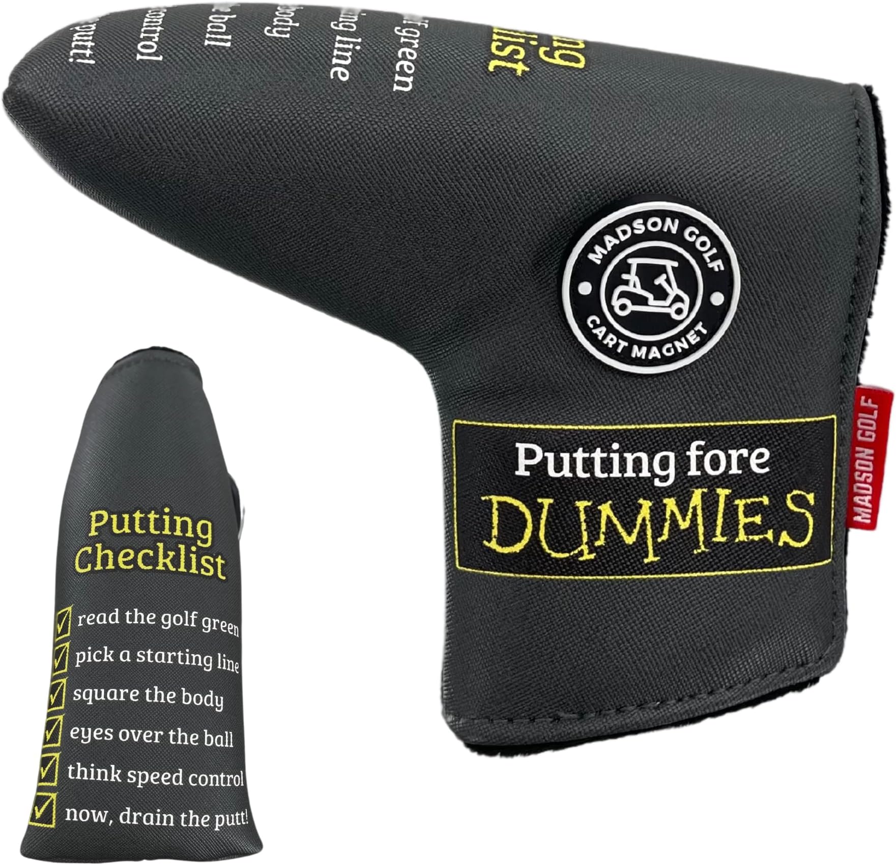 Funny Golf Fore Dummies Checklist Headcovers for Blade Putters Headcover, Great Golfer Golf Gifts for Dad, Men, and Women