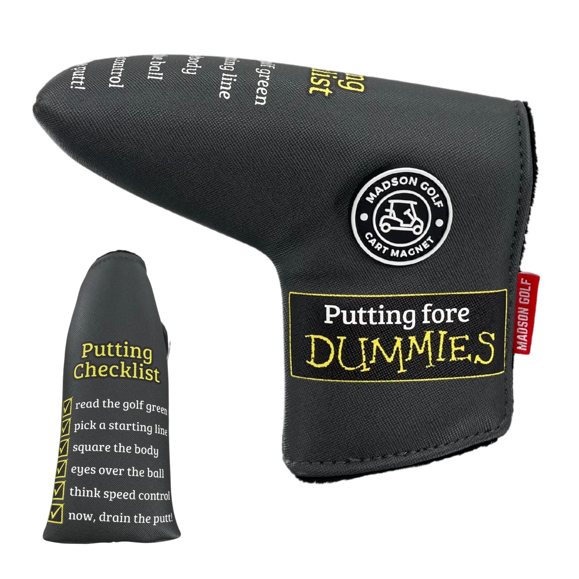 Funny Golf Fore Dummies Checklist Headcovers for Blade Putters Headcover, Great Golfer Golf Gifts for Dad, Men, and Women