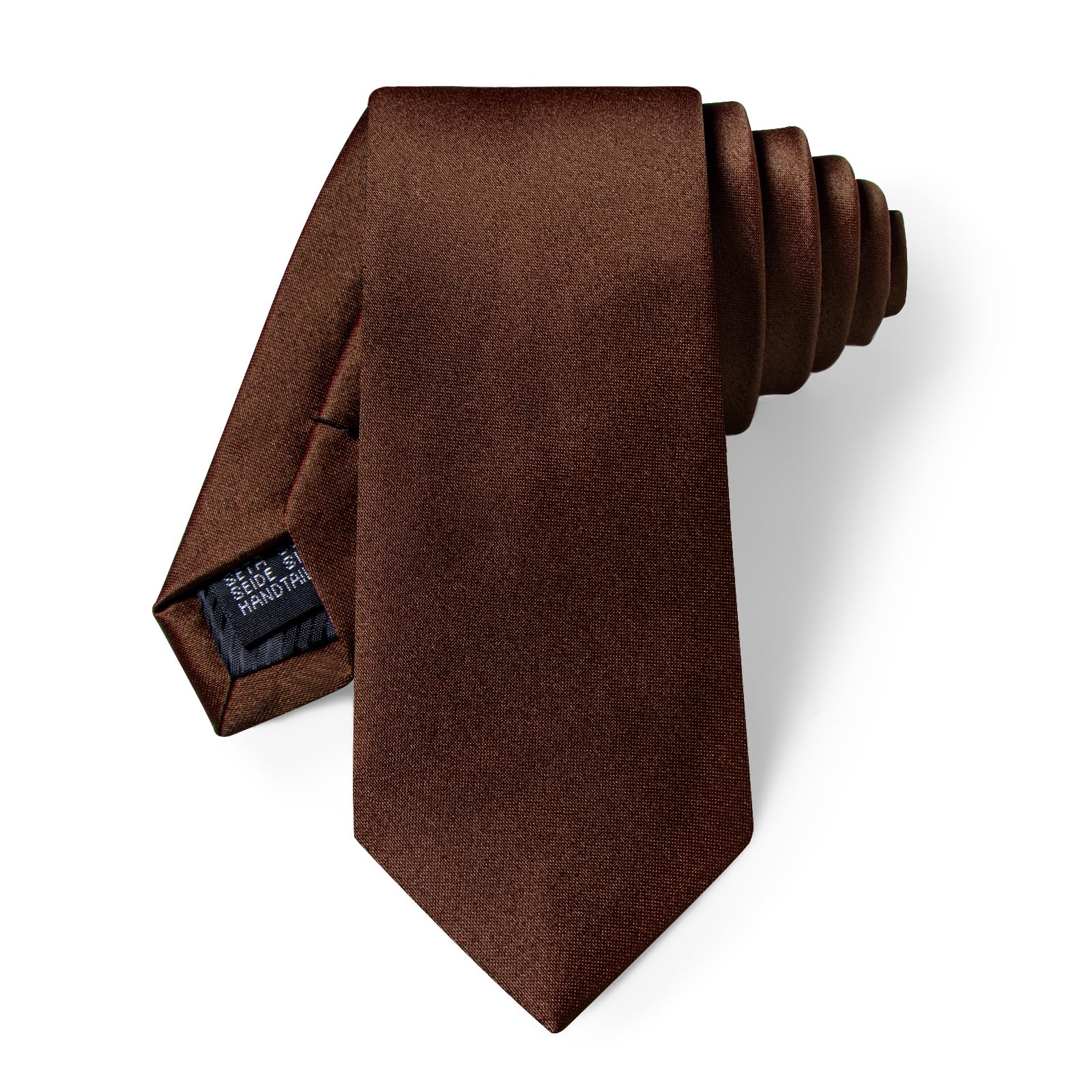 YourTies Schmale Krawatten Set für Herren, Satin, 6 cm, schmale Krawatte mit Einstecktuch, Krawattenklammer, einfarbig, Perfekt für Hochzeit, Party und Business