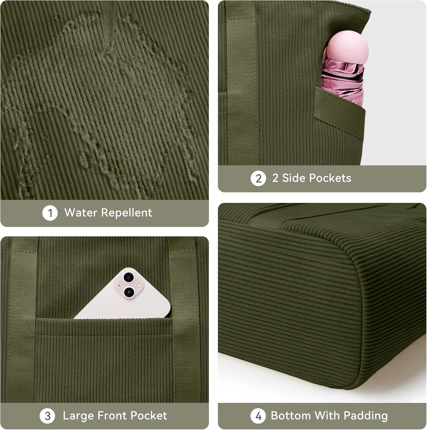 Tote Bag for Women with Zipper, Travel Tote Bags with Compartments Large Shoulder Bag Handbag for Gym Work School - Image 6