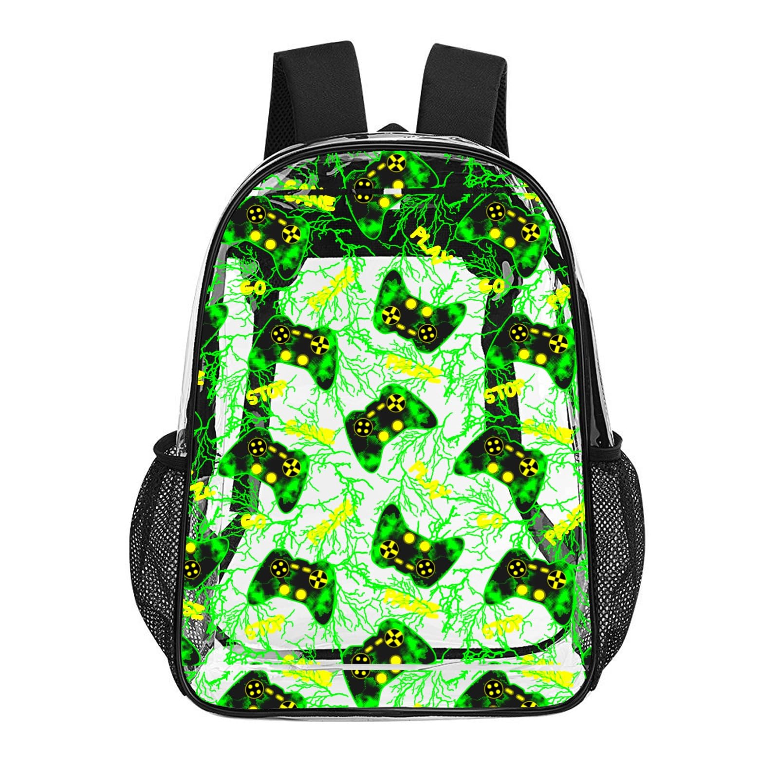 Gaming Clear Backpacks For Boys Stadium Approved Transparent Backpack for School Concert Events Travel Water-Resistant Durable TPU See