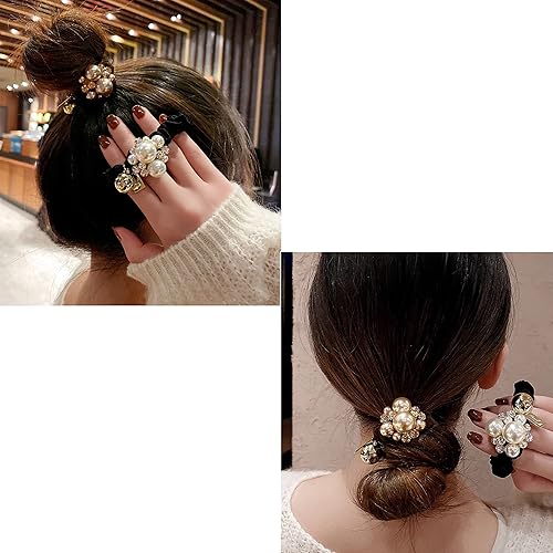 Miniatura 2 de Lazo elástico de cristal para el cabello, exquisito soporte para cola de caballo, accesorios para el cabello hechos a mano, cuerda para mujeres y