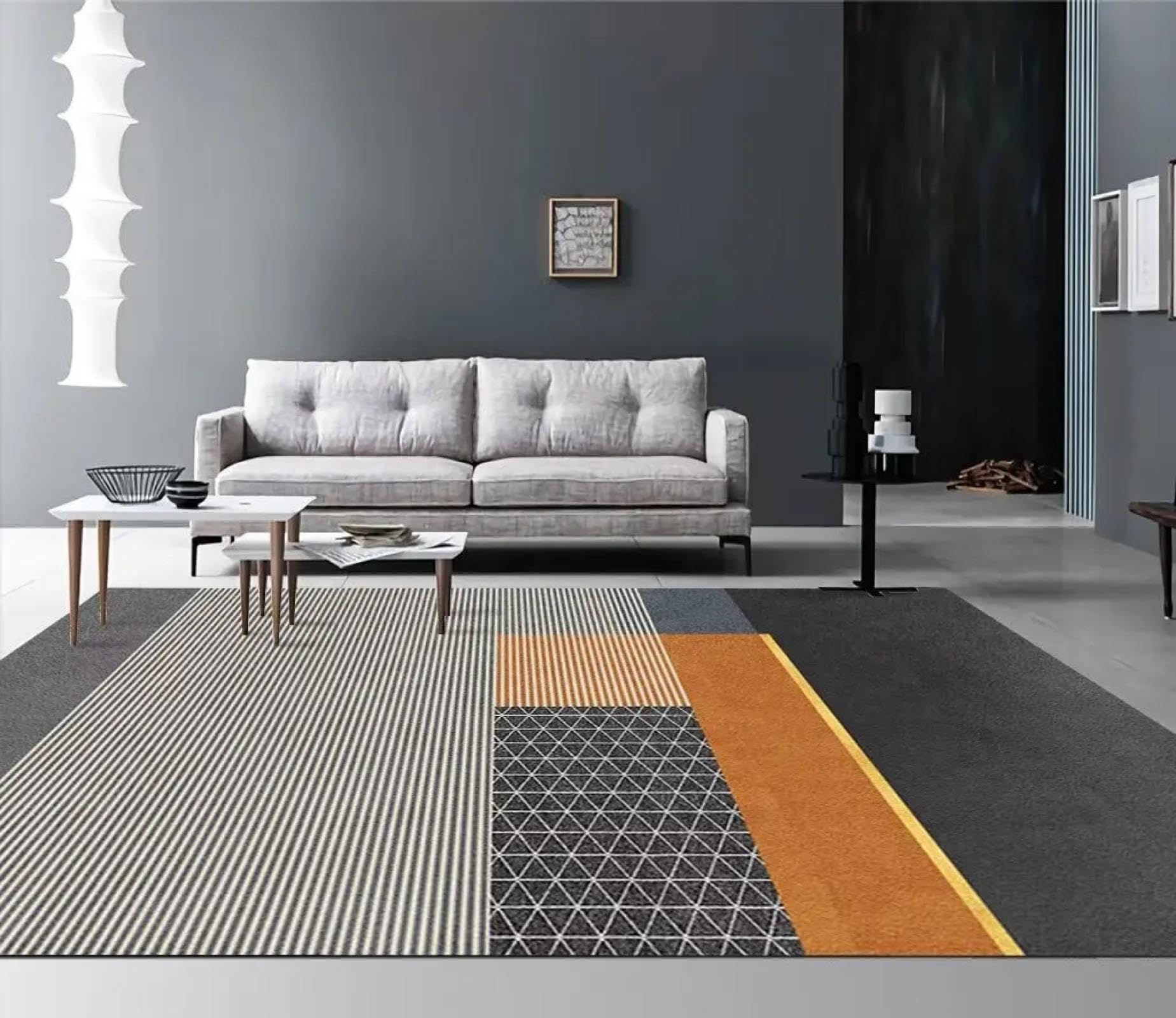 Tapis de salon de luxe moderne lavable grand format pour chambre