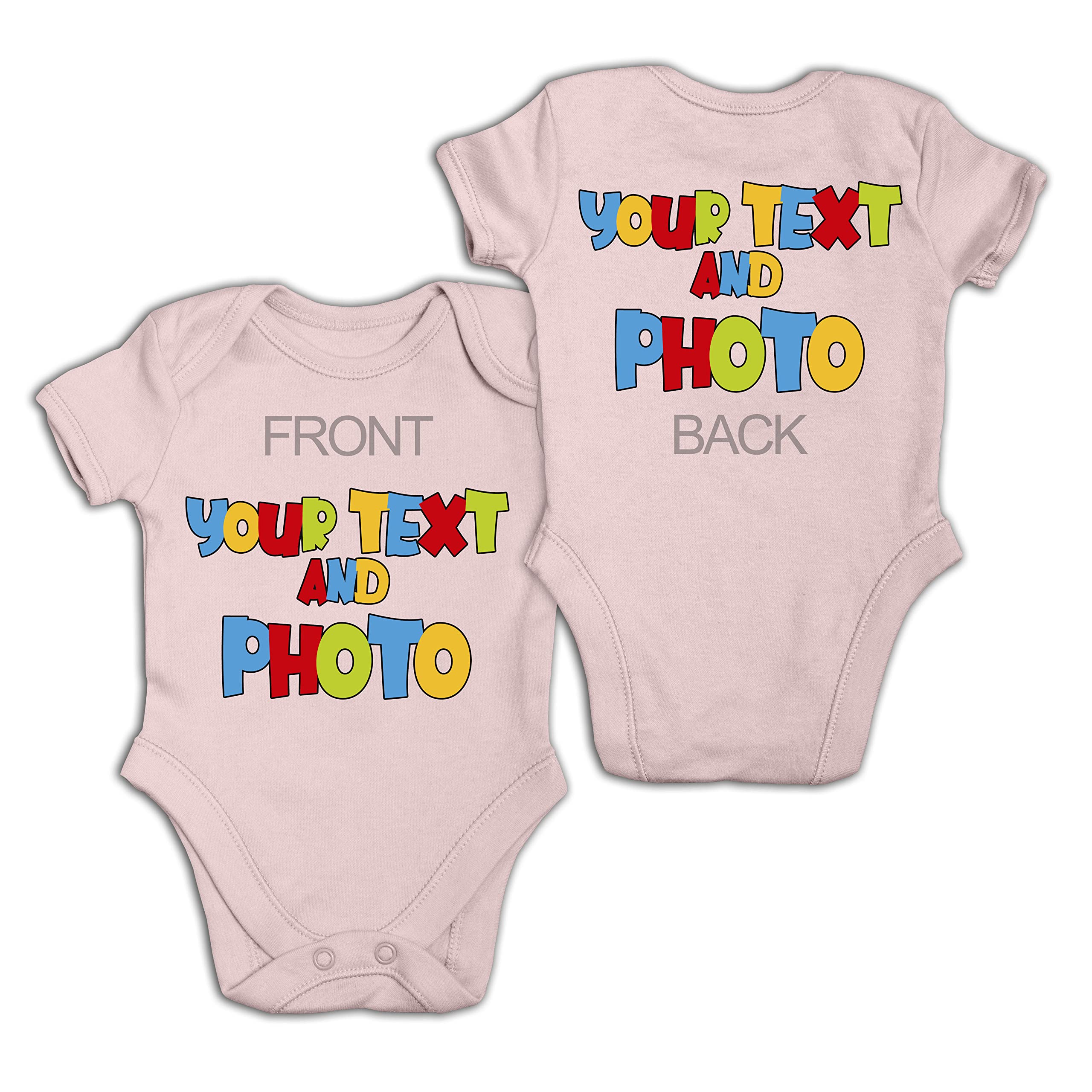 Body bébé personnalisé à manches courtes – avec prénom, texte ou photo personnalisés, vêtement de jour pour bébé garçon et fille, idée cadeau pour nourrisson
