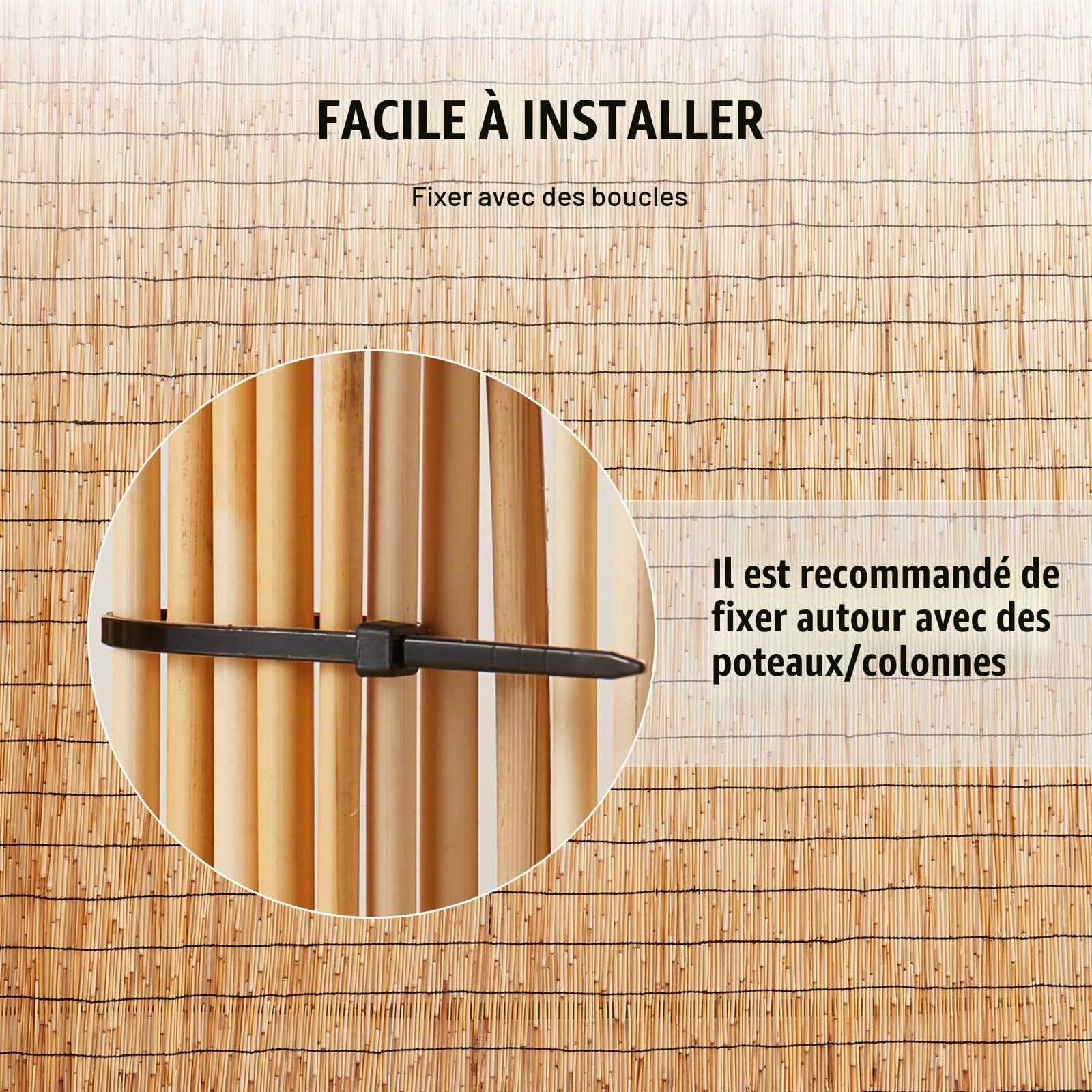 VEVOR Clôture en Roseau Naturel, 3 x 1 m, canisse en Roseau, Brise-Vue d'intimité de Balcon, écran de confidentialité décorative pour terrasse extérieure, séparation de Jardin, aménagement paysager