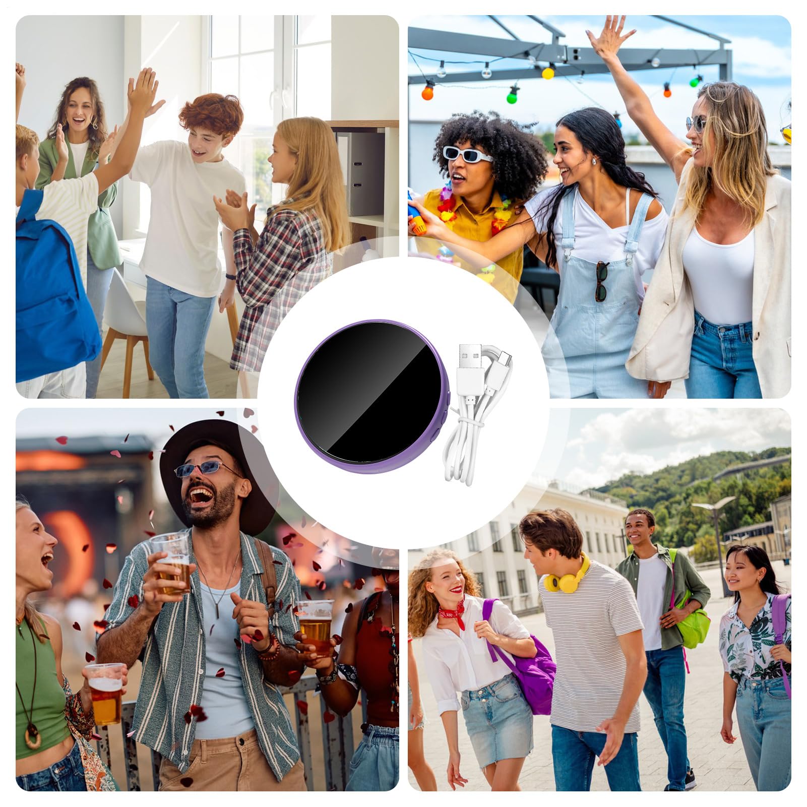 Digitaler Ausweis – 1,85-Zoll-Touchscreen, Elektronischer Digitaler Ausweis, Über USB Wiederaufladbar | ABS 2,28 Zoll Display-Funktion, Elektronische Abzeichen Anime Für Cosplay, Partys, Messen, Bürog