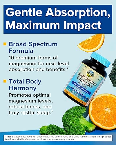 Miniatura 3 de Terranics Suplemento complejo de magnesio 420 mg, fórmula de espectro completo 10 en 1, glicinato, citrato, malato y más, absorción máxima, apoyo