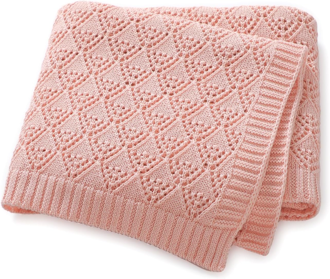 Neiwech Cotton Cellular Baby Blanket Knitted Swaddle Crib Nursery Receiving Blankets for Newborn Boy Girl 40 x 30 Inch Pink Neiwech Cotton Cellular Baby Blanket Knitted Swaddle Crib Nursery Receiving Blankets for Newborn Boy Girl 40 x 30 Inch Pink