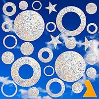 Vista 13 de 36 piezas de calcomanías para ventanas contra golpes de pájaros, calcomanías adhesivas para ventanas que evitan que los pájaros golpeen las mariposa