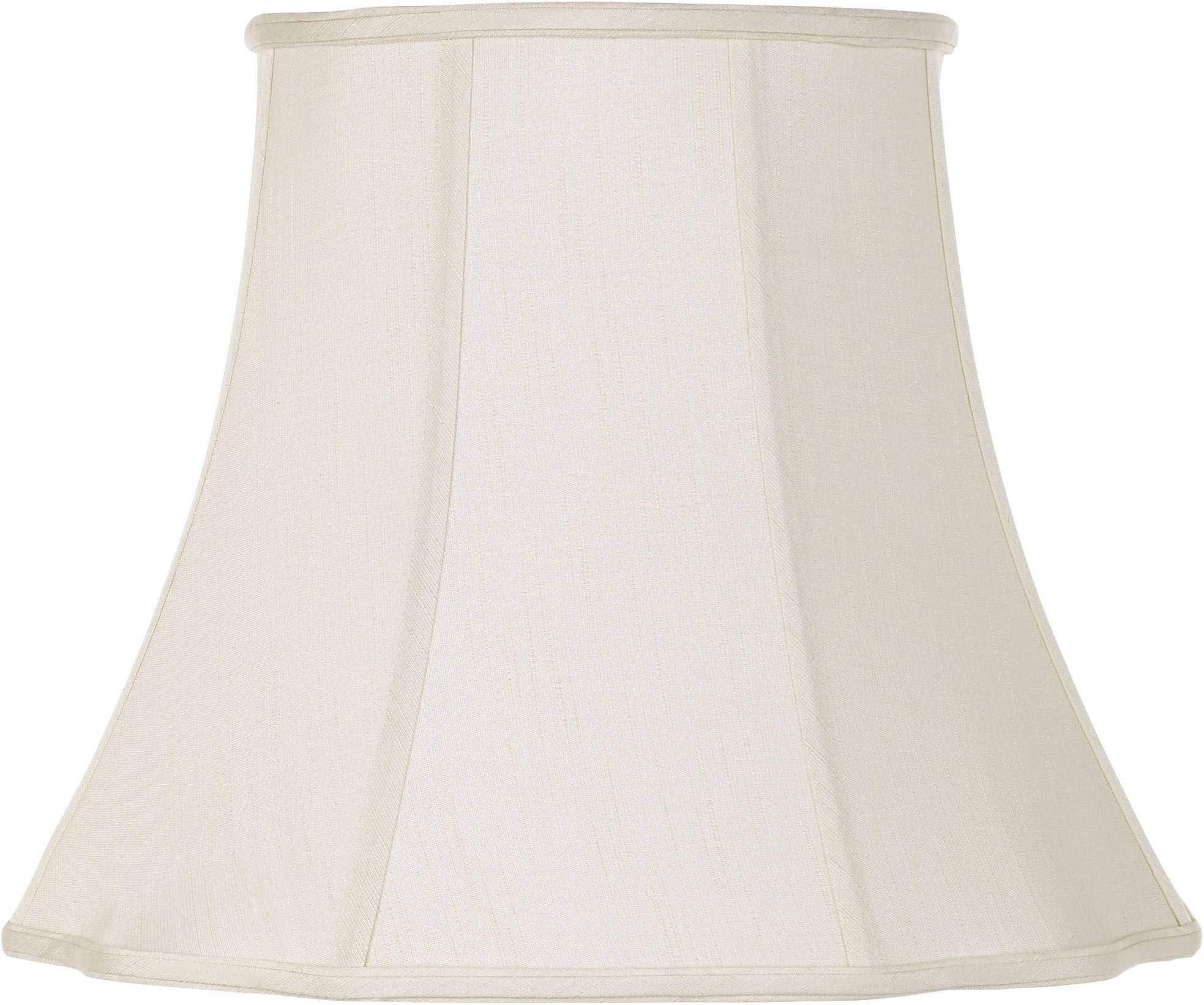 Creme Bell Large Curve Cut Corner Lamp Shade (Pre-Assembled) 11" Top x 18" Bottom x 15" Slant x 14.5" High (Spider) Replacement with Harp and Finial - Springcrest