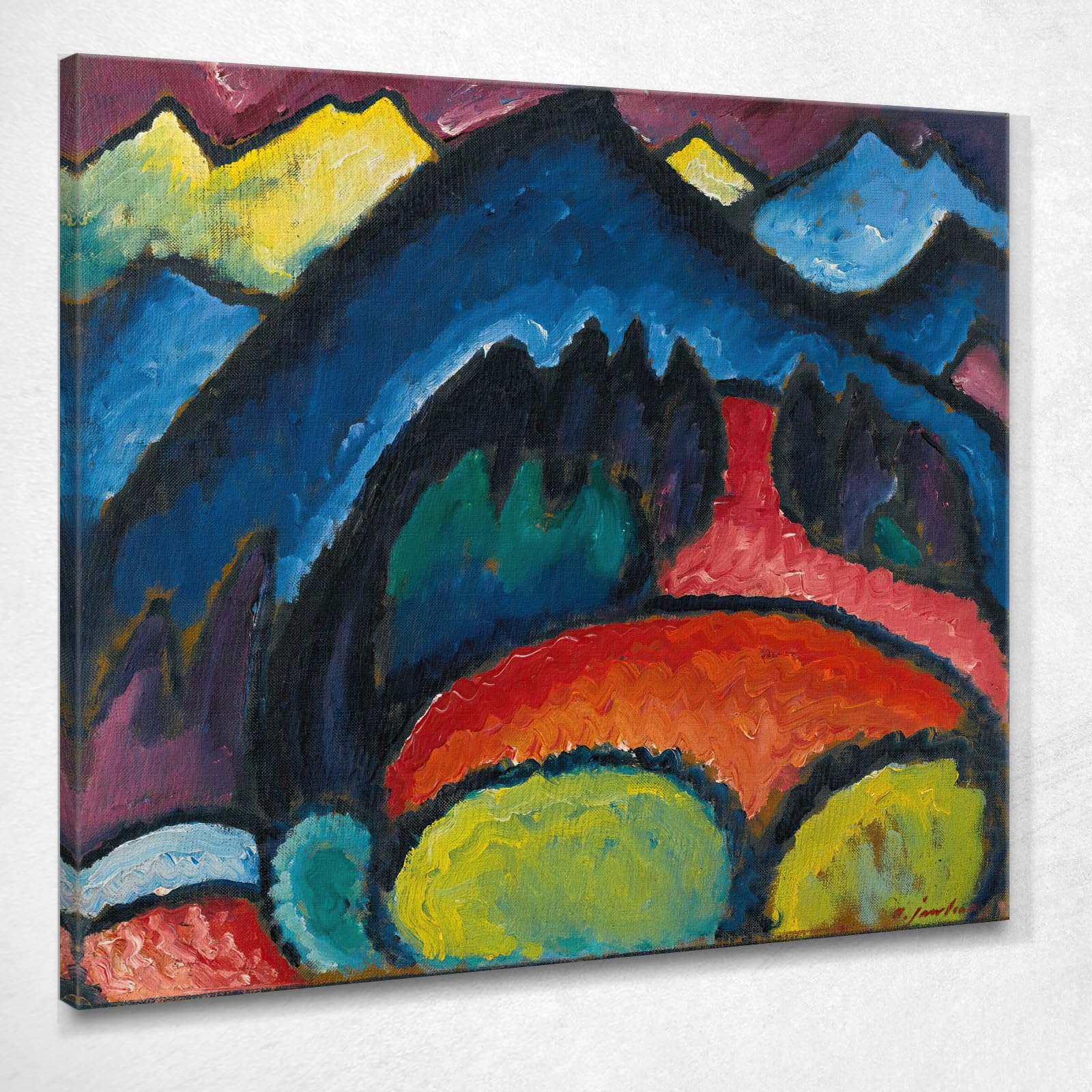 Litografía azul La Barca Wassily Kandinsky, wk151 - Cuadro impreso sobre lienzo, 130 x 117 cm