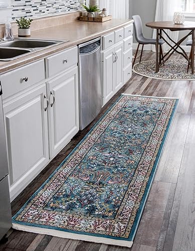 Unique Loom Colección Narenj - Alfombra de área - Bristol (2' 7" x 7' 1" camino, azulbeige)