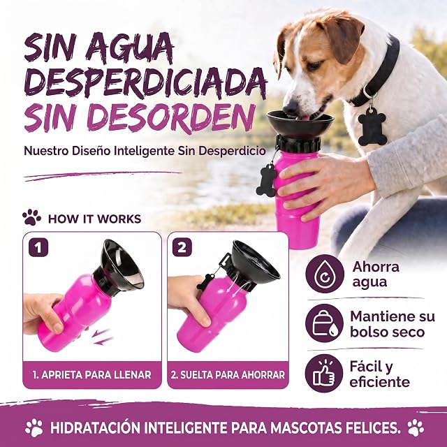 Foto 3 de 8 de Goods+Gadgets® Botella de Agua para Perros 600 ml - Bebedero