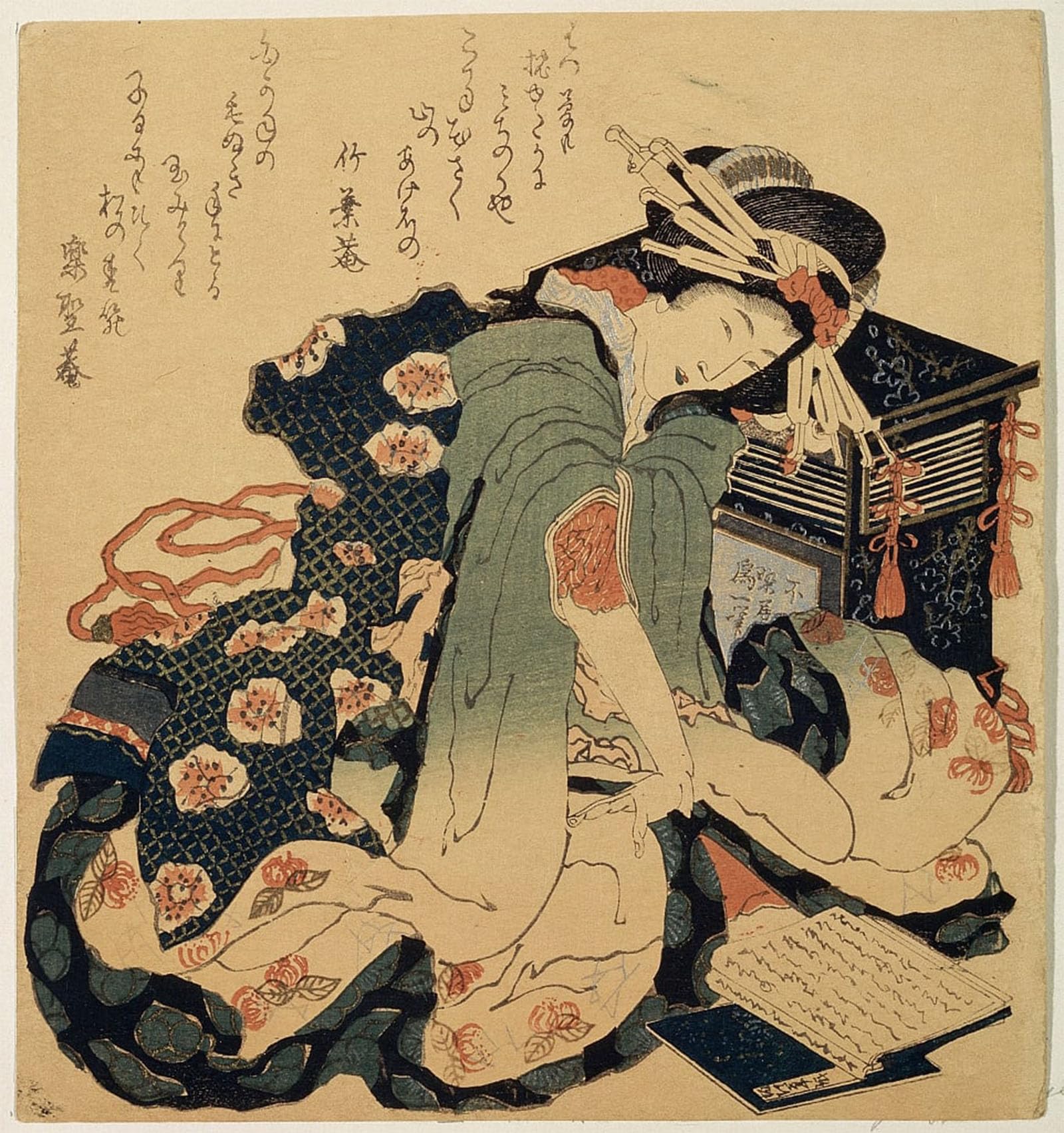 SERENDIPITP Vintage Wall Art Canvas Nordic Poster Canvas Print Picture Reading by Katsushika Hokusai Wall Art Poster for Home Decor 60x90cm
