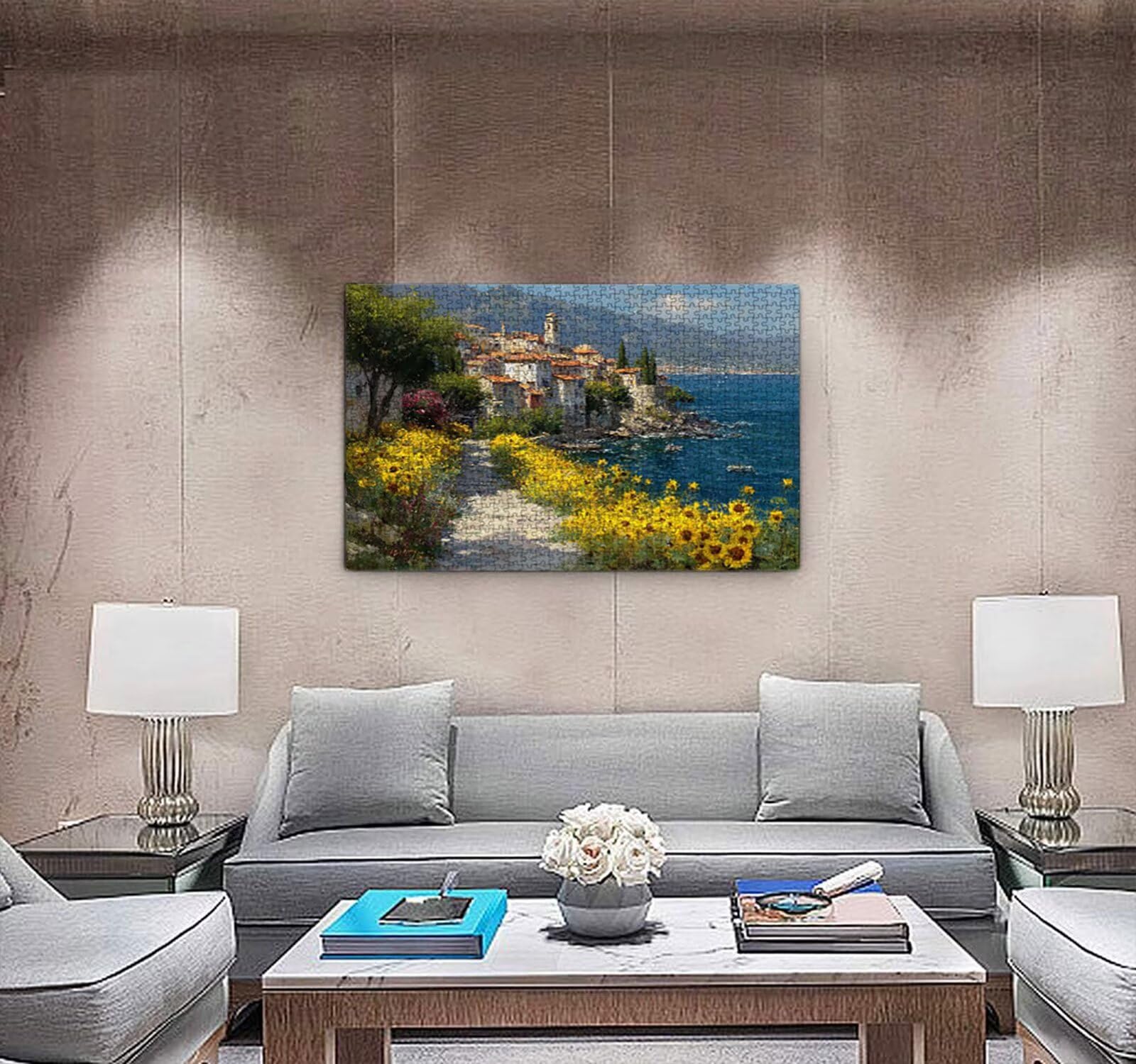 Puzzle dla dorosłych 1000, morze słonecznik, 1000 elementów, puzzle dla dorosłych, klasyczne gry edukacyjne, gry i zajęcia rodzinne, do dekoracji ścian domu, świetny pomysł na prezent R0KH-880
