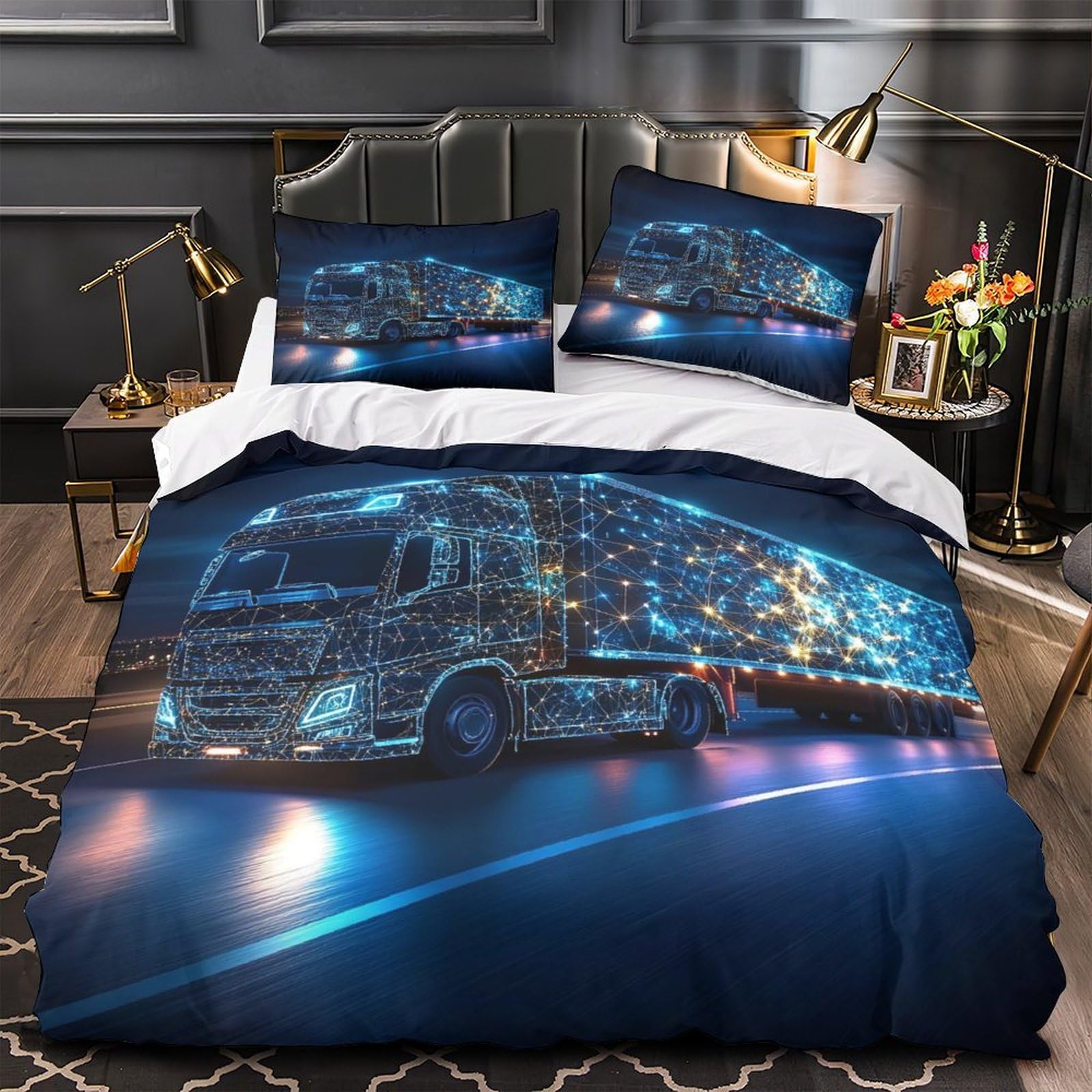 Housse de couette king size futuriste pour la chambre des couples