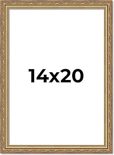 Vista 231 de Poster Palooza Marco de fotos de madera tradicional dorado antiguo de 6 x 18 pulgadas con plexiglás acrílico UV, respaldo de tablero de espuma
