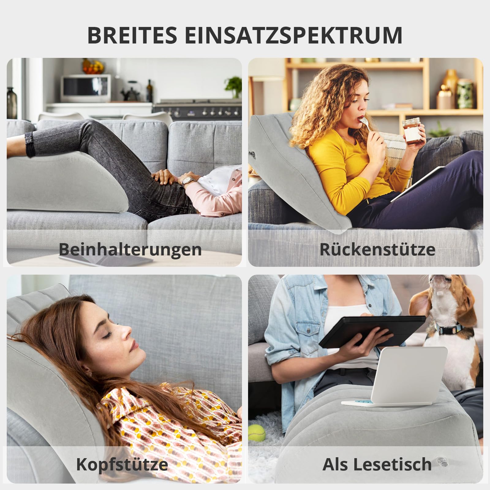 Cheerhom Almohada ergonómica para piernas y Rodillas, cojín Inflable, Ideal como cojín para piernas y Rodillas