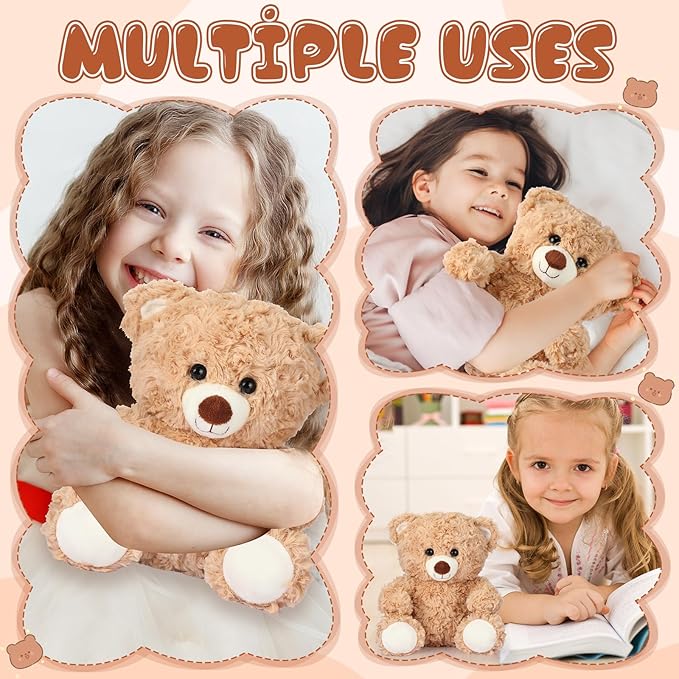 Silipull 12 Piezas Oso de Peluche 8 Pulgadas Suave Marrón miniatura 6