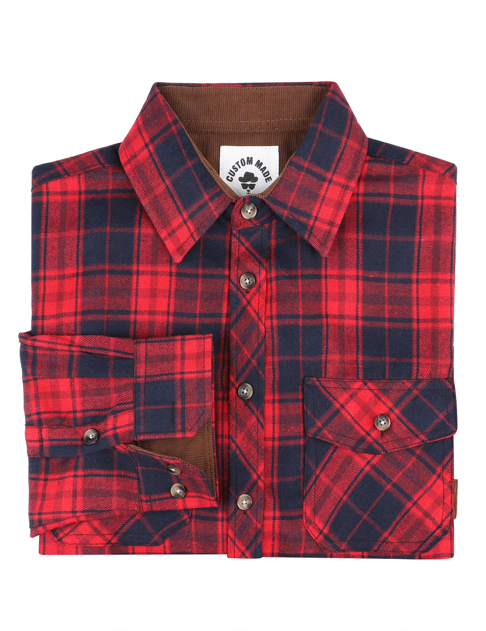 TARAINYA Camicia Flanella Uomo Quadri Cotone Manica Lunga Regular Fit