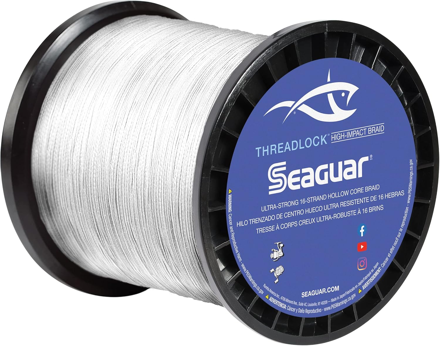 Seaguar Threadlock Braided Fishing Line, Low Visibility White, Multiple Sizes