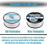 Vista 3 de Reaction Tackle - Línea de pesca trenzada de grado profesional de alto rendimiento para pesca en agua salada o agua dulce - Línea de pesca trenzada