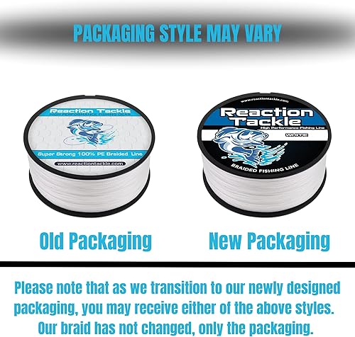 Miniatura 3 de Reaction Tackle Sedal trenzado de colores para mayor visibilidad, rendimiento de potencia de grado profesional para peces de agua salada o agua dulce