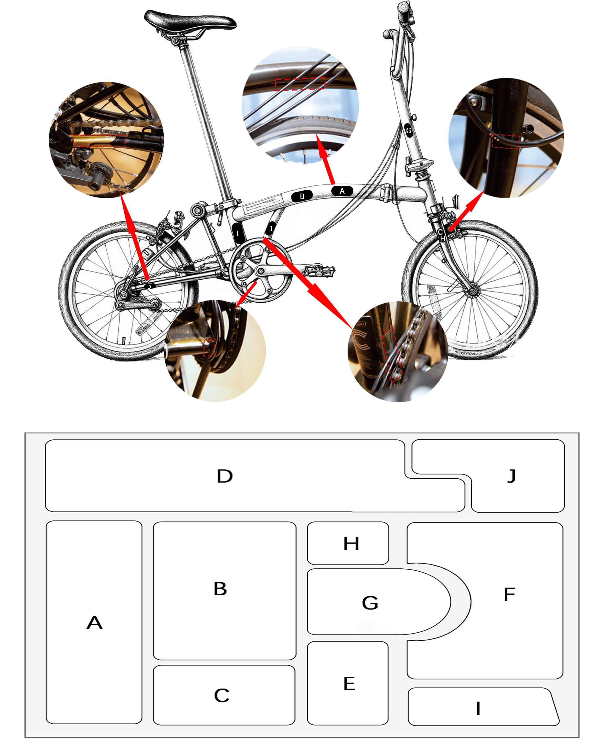 Amazon | バイク 保護フィルム，ブロンプトン（Bromptons）用フレーム