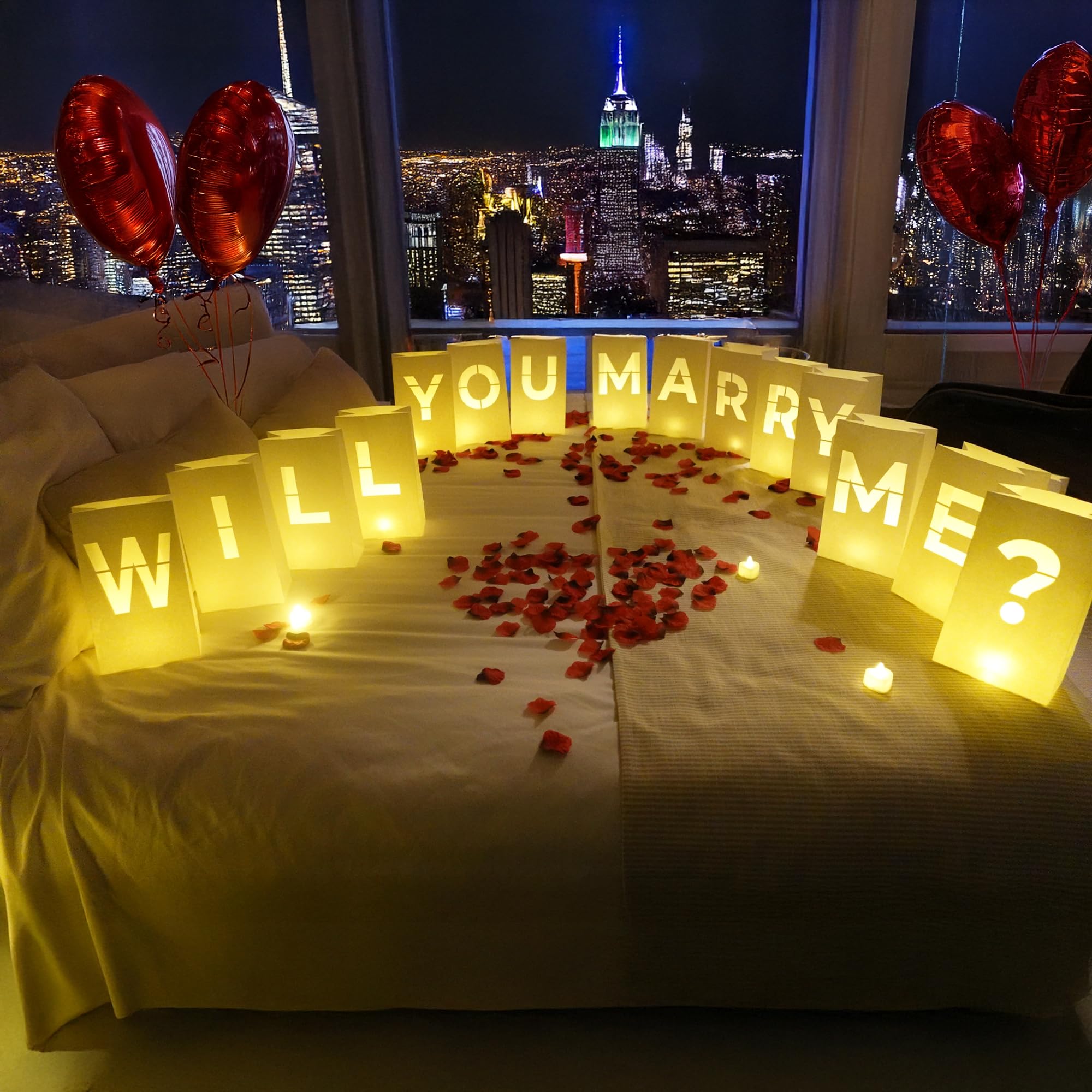 Amazon | Will You Marry Me?LEDティーライトキャンドル、バルーン