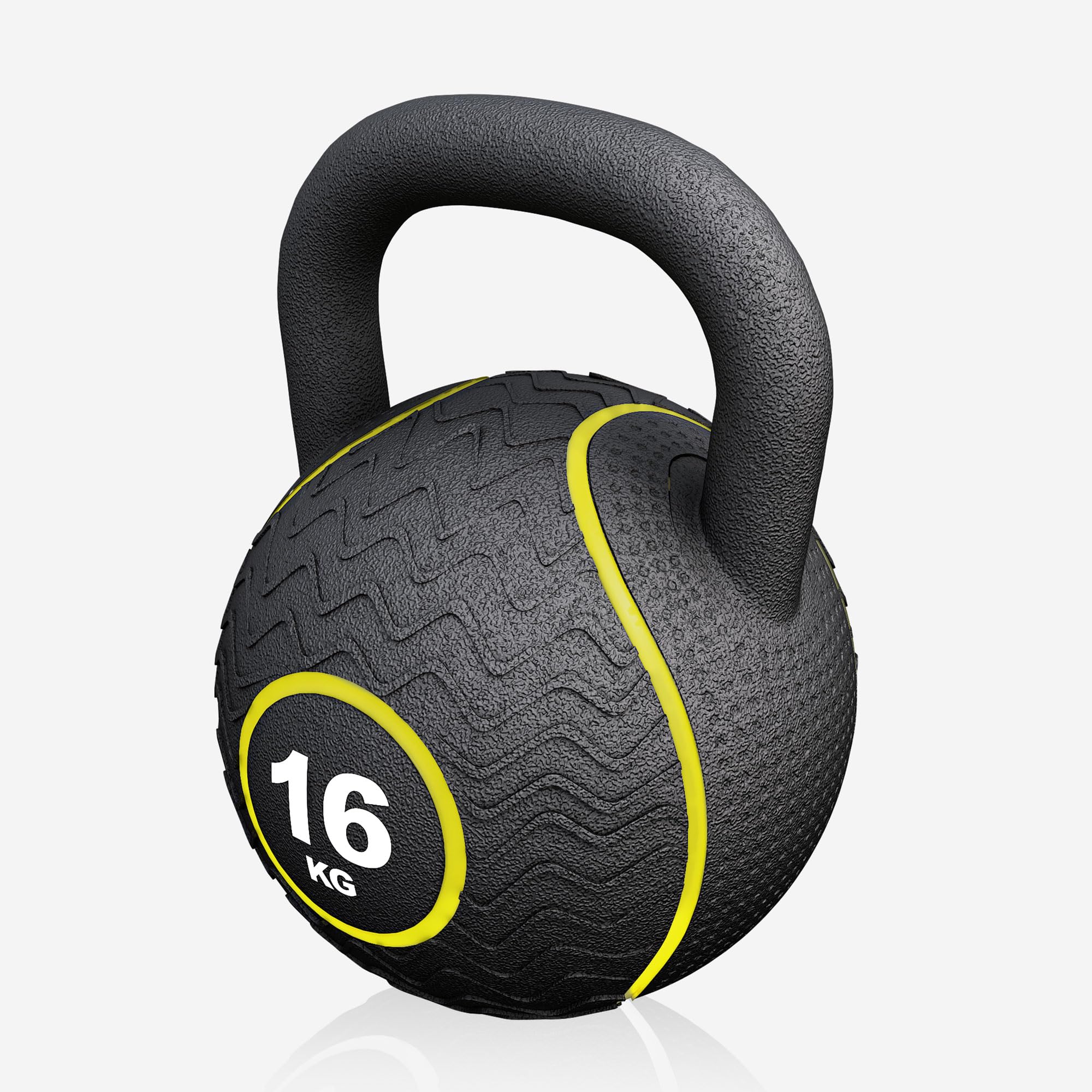 Gorilla Sports Kettlebell Gomma | Nucleo Sabbia di Ferro & Rivestimento | Impugnatura Ergonomica | 4 kg a 20 kg | Forza Funzionale
