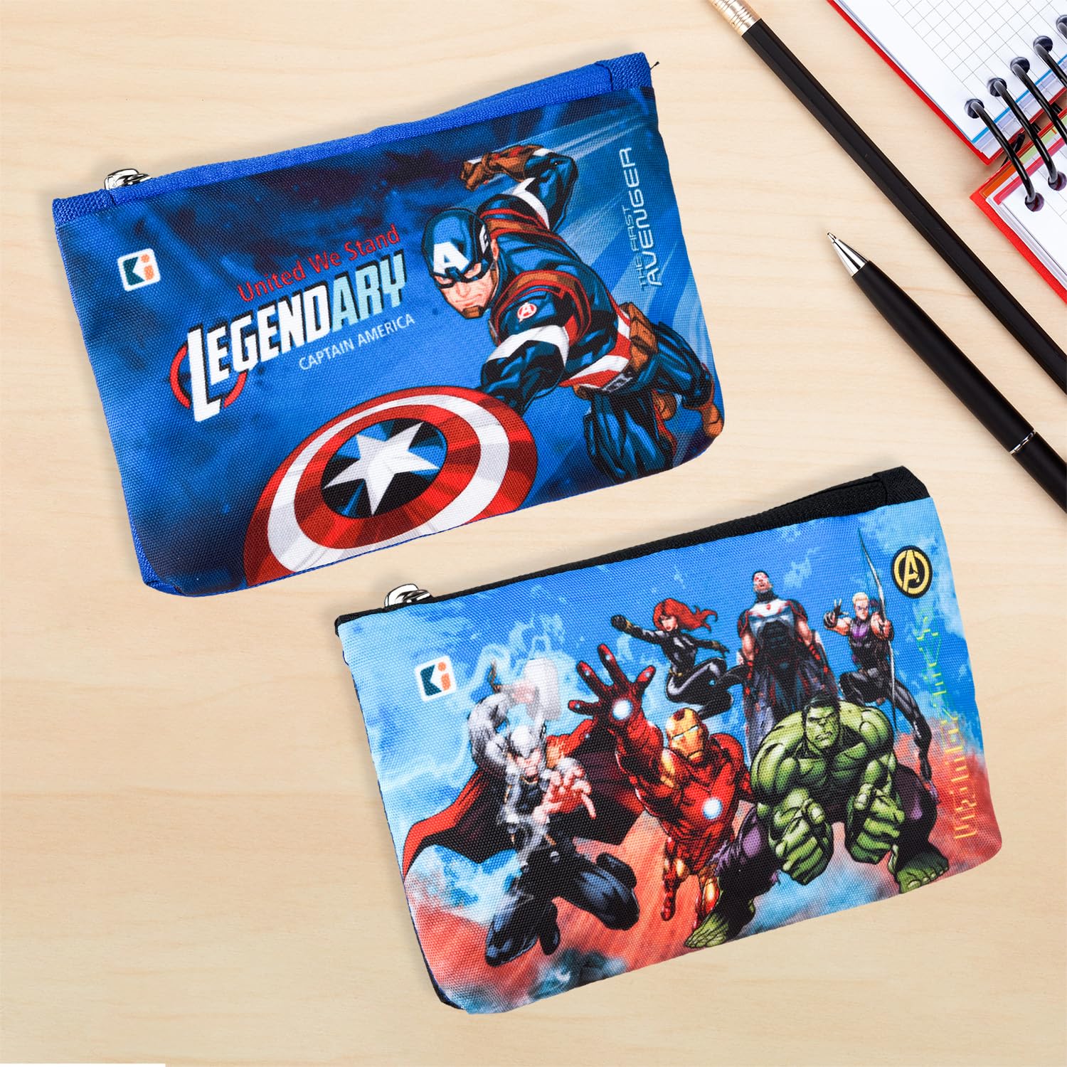 Kuber Industries Pack of 2 Pencil Pouch | Square Stationary Pencil Case | Pen-Pencil Box for Kids | School Geometry Pouch | Pencil Utility Bag | Marvel Pencil Organizer | Royal Blue & Black (B0CZRHD73B) Amazon Price History, Amazon Price Tracker
