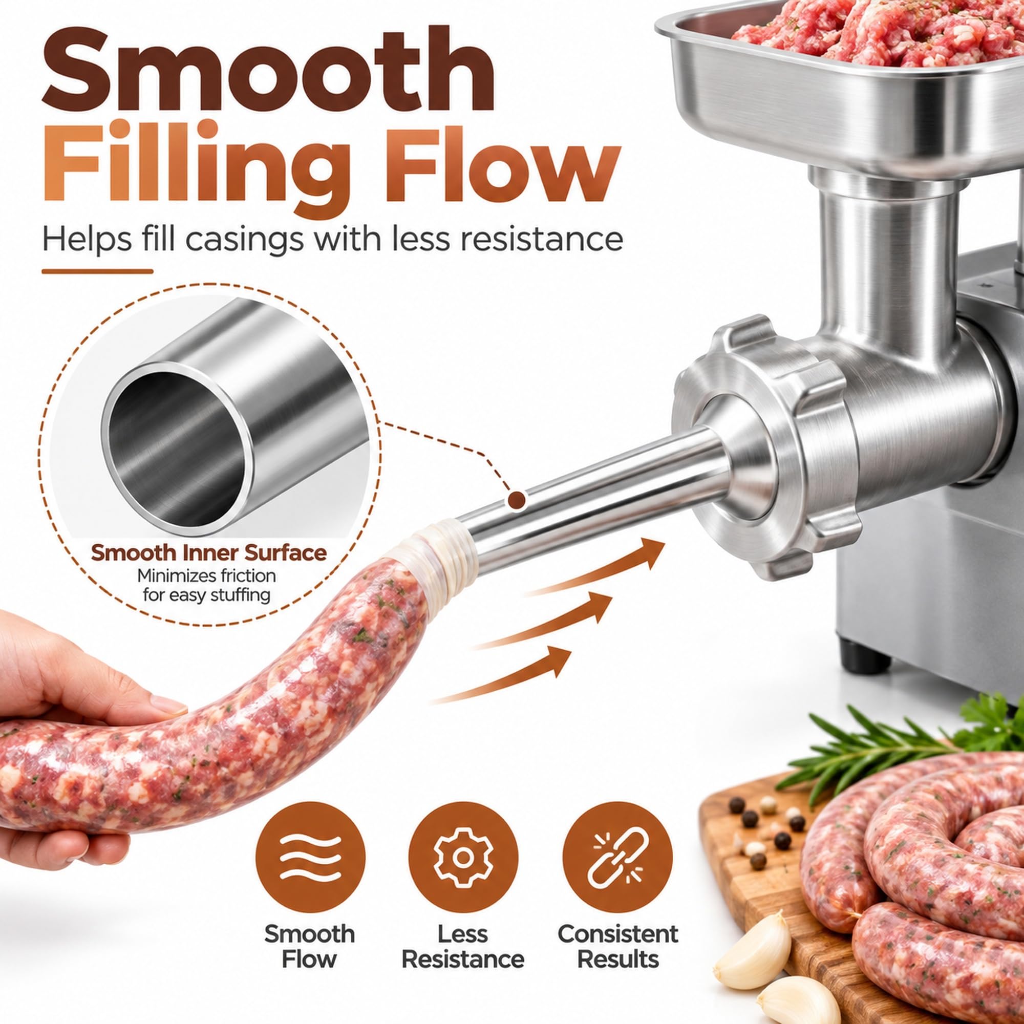 Stainless Steel Sausage Tubes - 5 Sizes -7