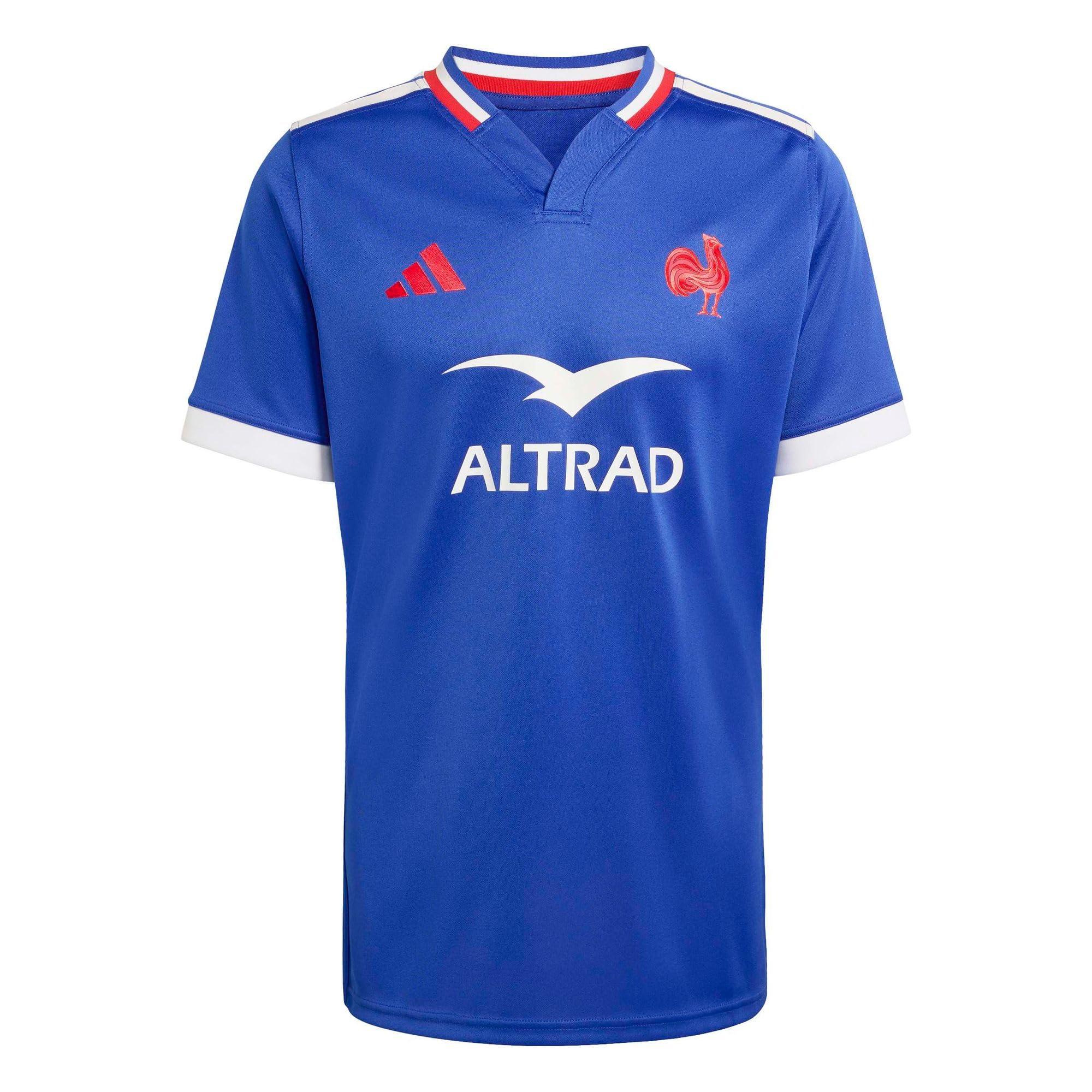 adidas Men's France Rugby Home Replica Jersey Shirt, semi Lucid Blue, XXL