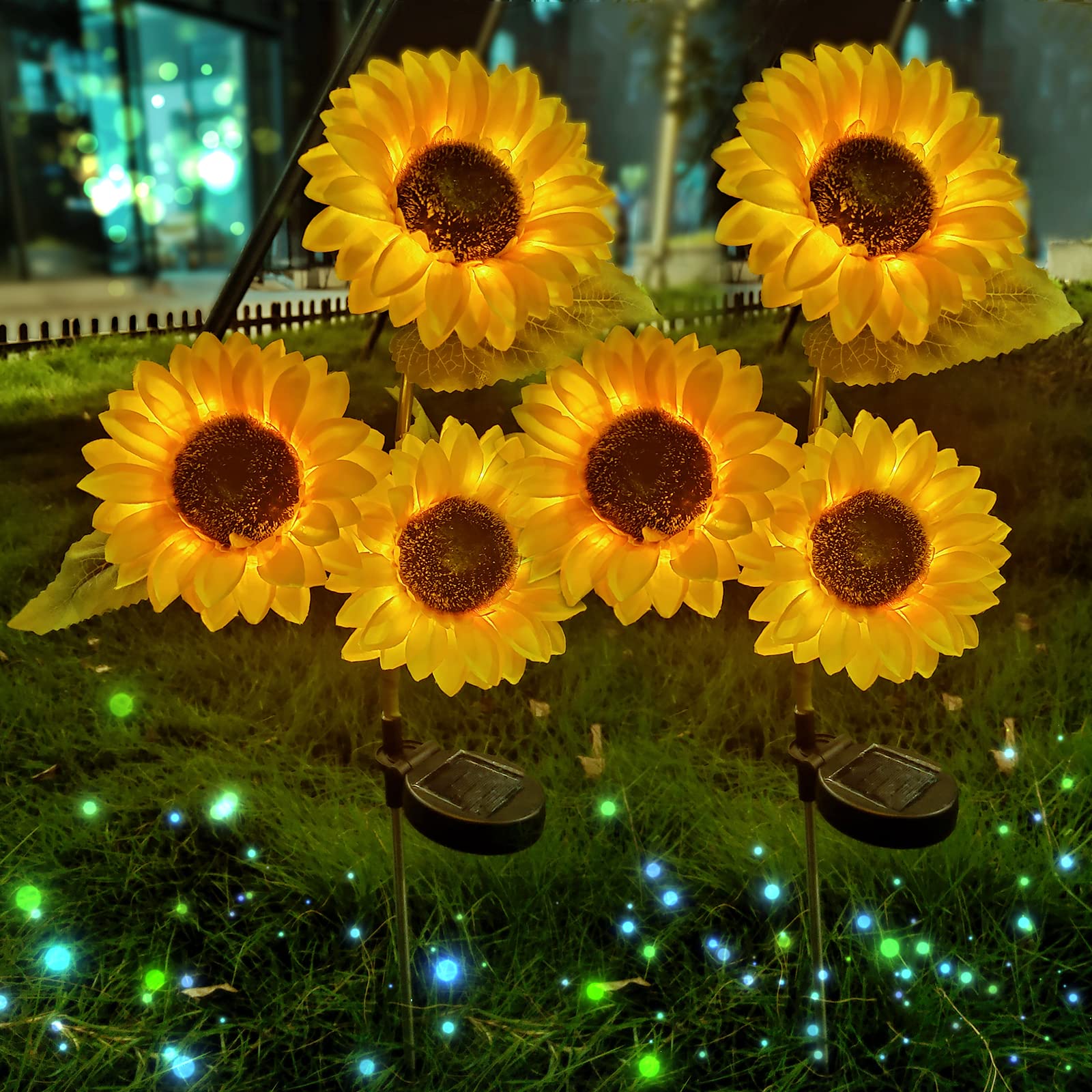 Amazon.co.jp: ひまわりソーラーライト 屋外 2パック ガーデン