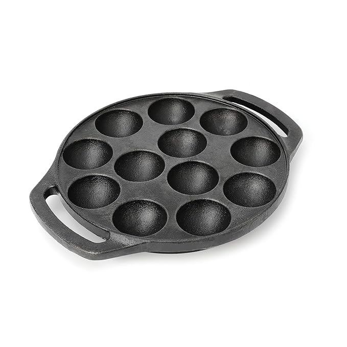 Buy ROSTON Cast Iron Paniyaram Appam Pan Appe Ponganalu Pan Chatti