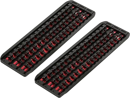 Miniatura 7 de ARES 60147 - Juego de 2 organizadores de enchufes SOCKET VAULT - Juego de 6 rieles rojos de 17 pulgadas con 2 bandejas organizadoras de plástico