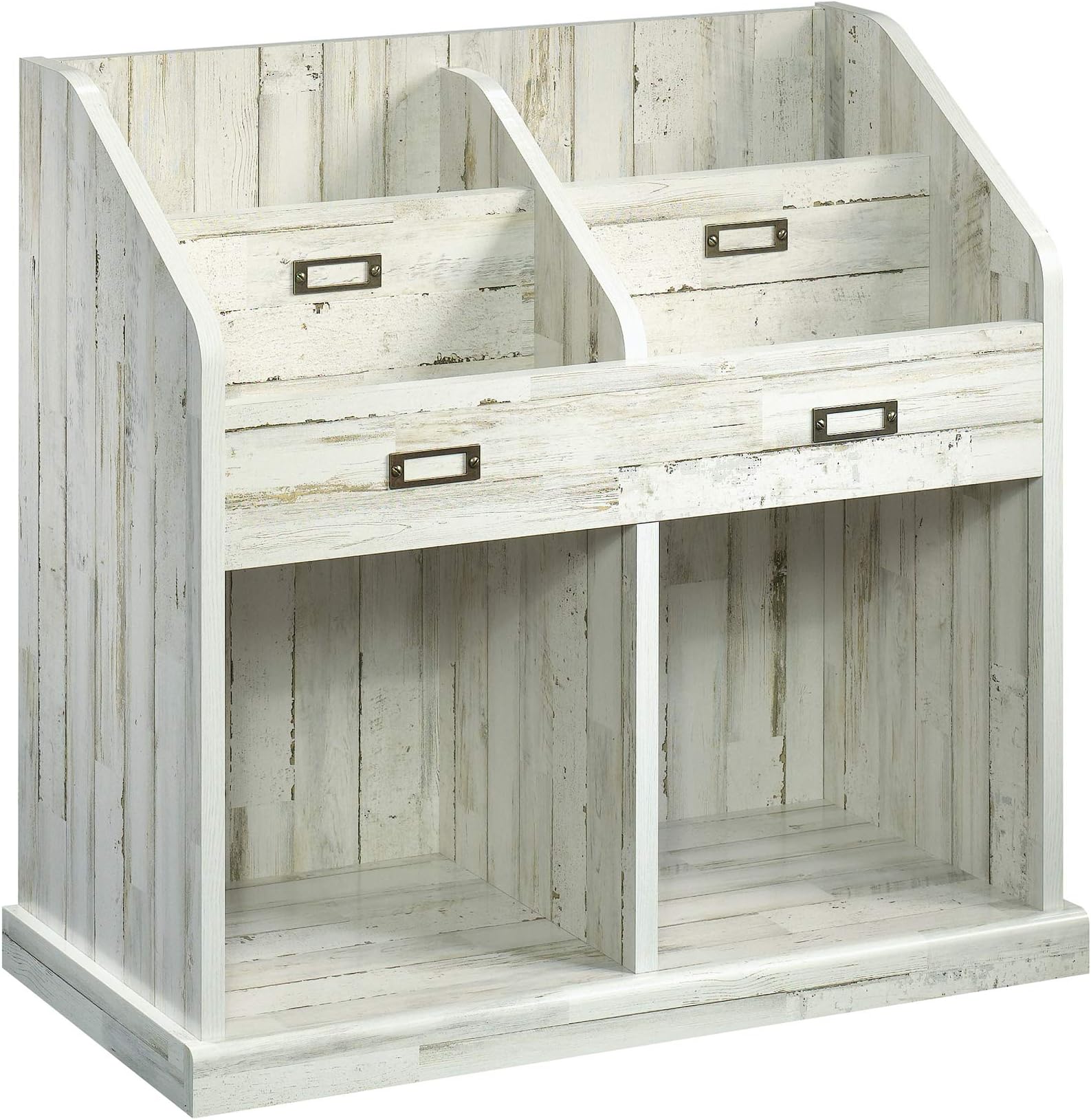 Sauder Barrister Lane Bookcase/Pantry cabinets, White Plank Finish