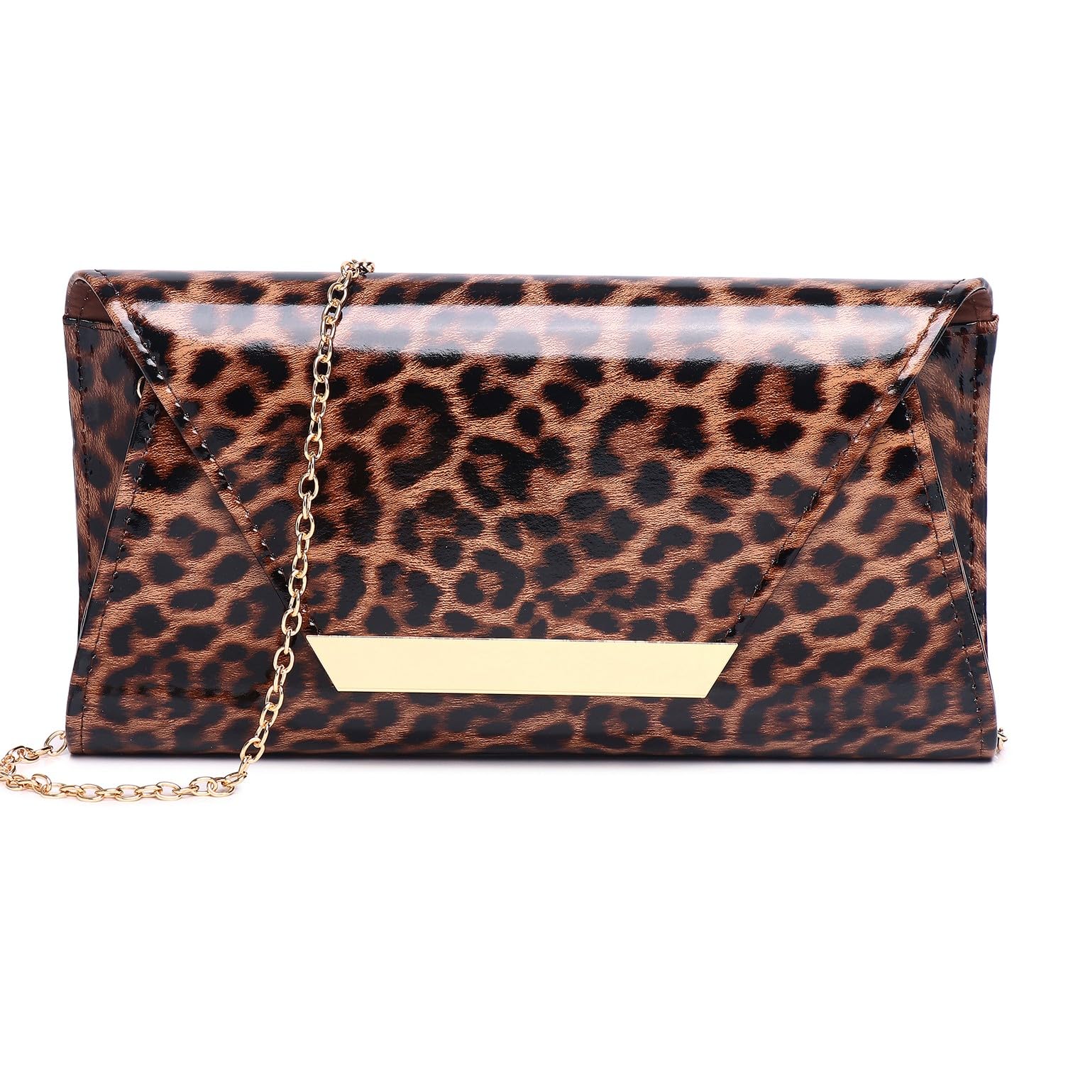 Patent Leather Envelope Clutch Womens Evening Handbag Stylish Shoulder Bag Purse for Christmas Wedding Party Prom