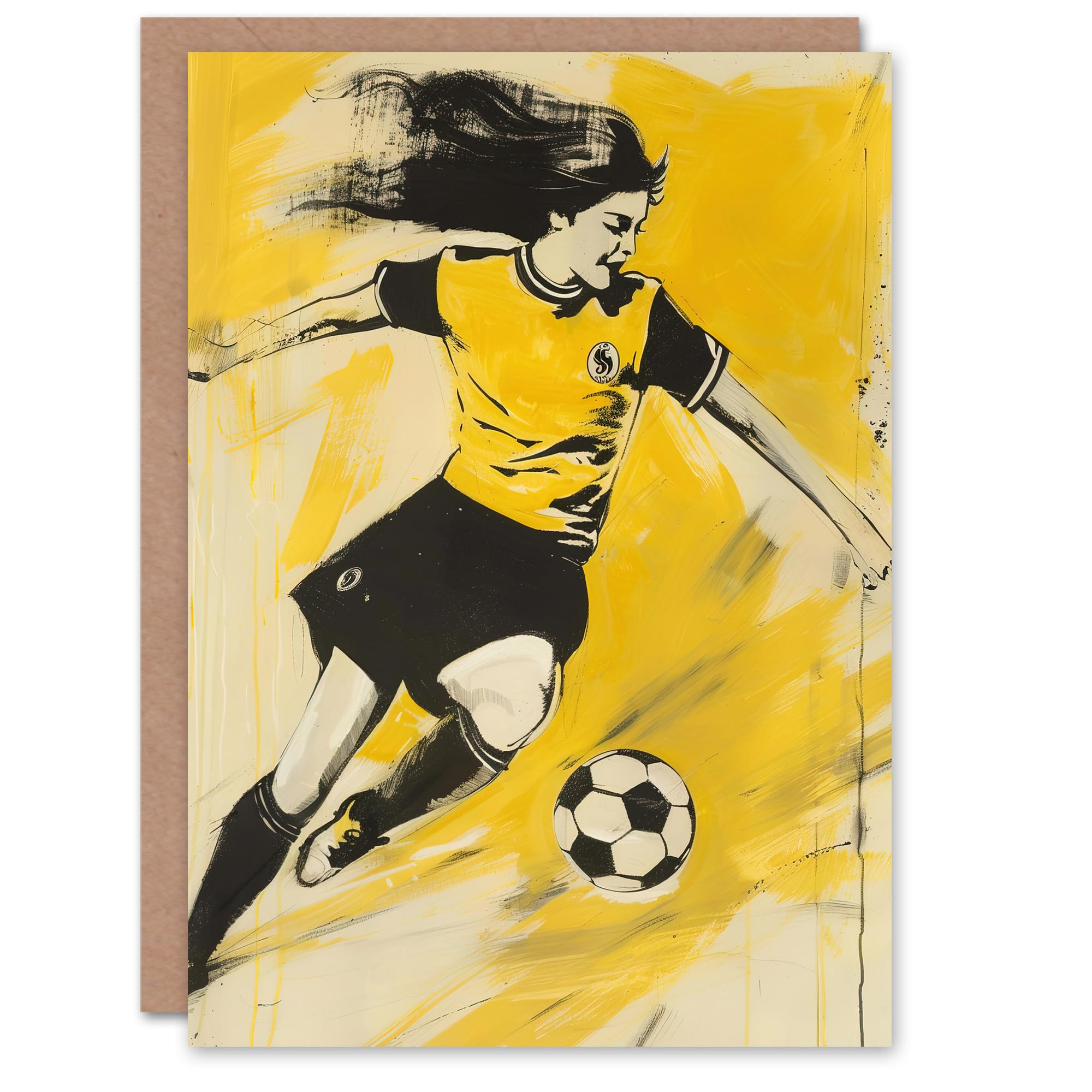 Artery8 Womens Girls Football Fan Soccer Goal Footie Greeting Birthday Card Him Her All Blank