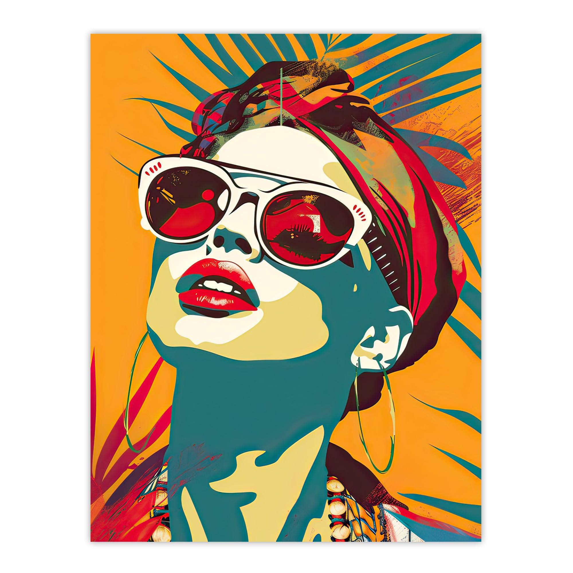 Artery8 Summer Holiday Travel Vibes Colourful Portrait Living Room Large Wall Art Poster Print Thick Paper 18X24 Inch