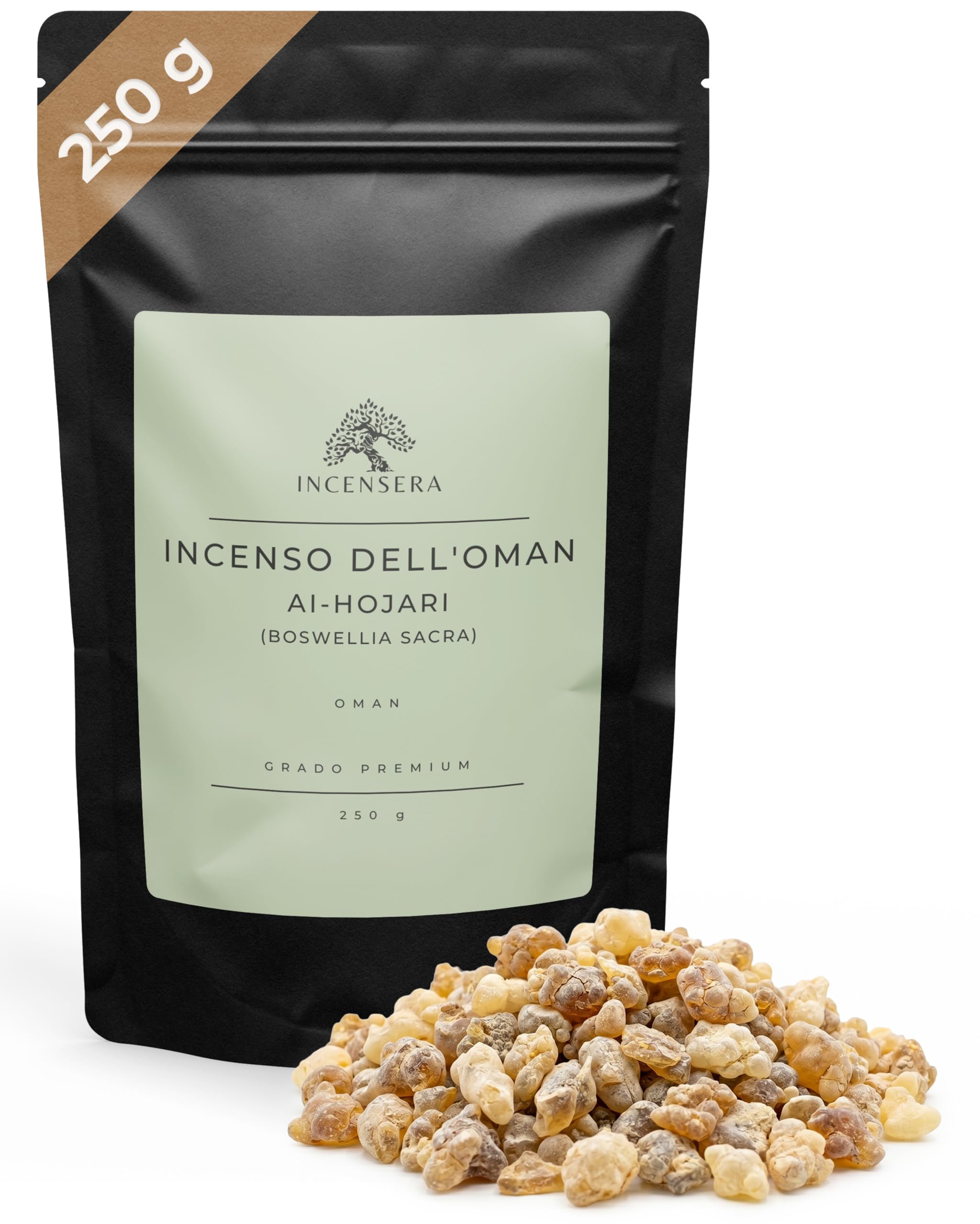 Incensera Incenso in Grani Naturale 250 g, Boswellia Sacra dall'Oman
