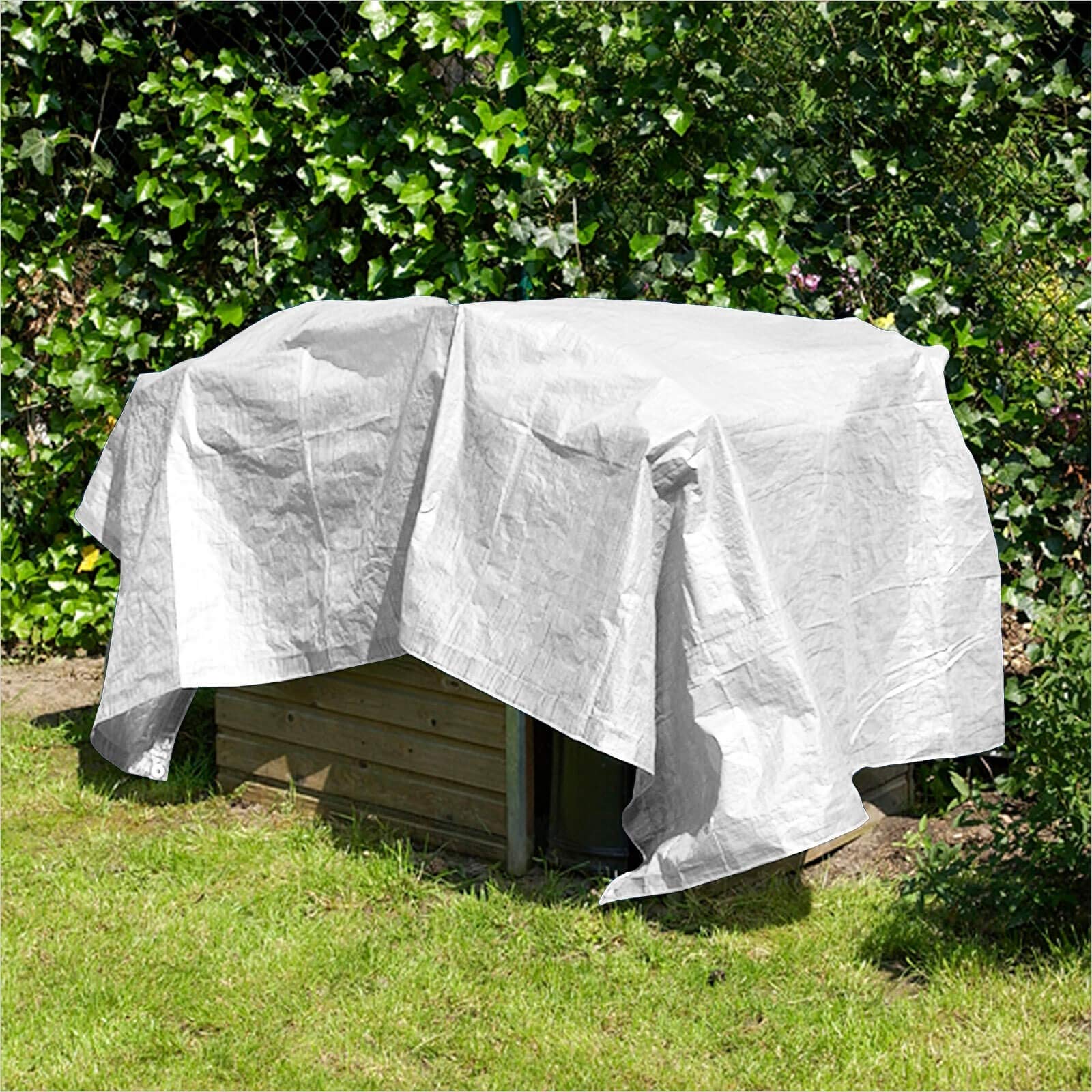 450407 Bâche en tissu Blanc 4 x 7 m 180 gm²