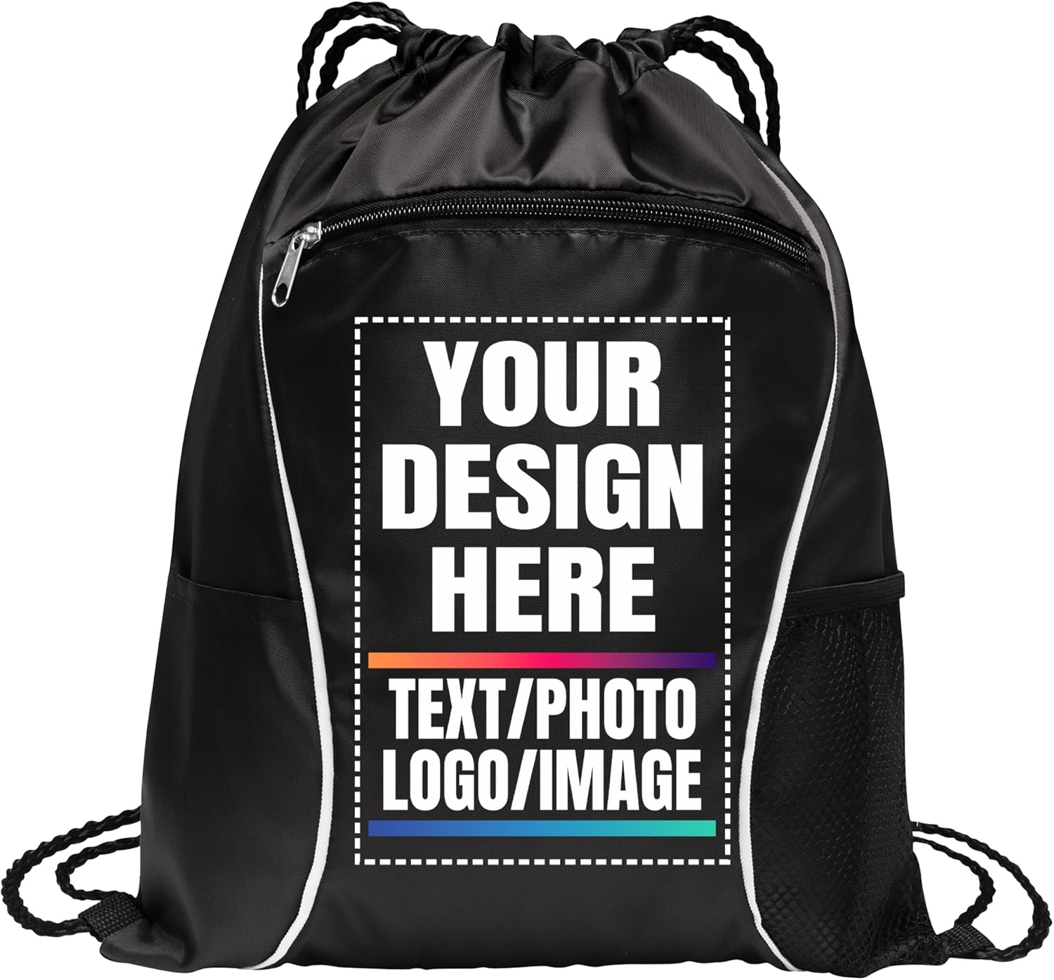 Personalized Drawstring Backpack with Name or Logo – Custom Cinch Pack Gym Bag for Sports, School & Teams – Durable Lightweight Cinch Sack
