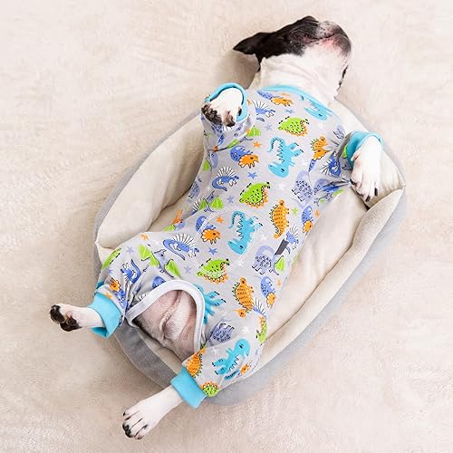 Miniatura 10 de Traje de recuperación de cirugía para perros, mameluco para cirugía hembra, perros machos, pijamas de manga larga, mameluco para perros pequeños,