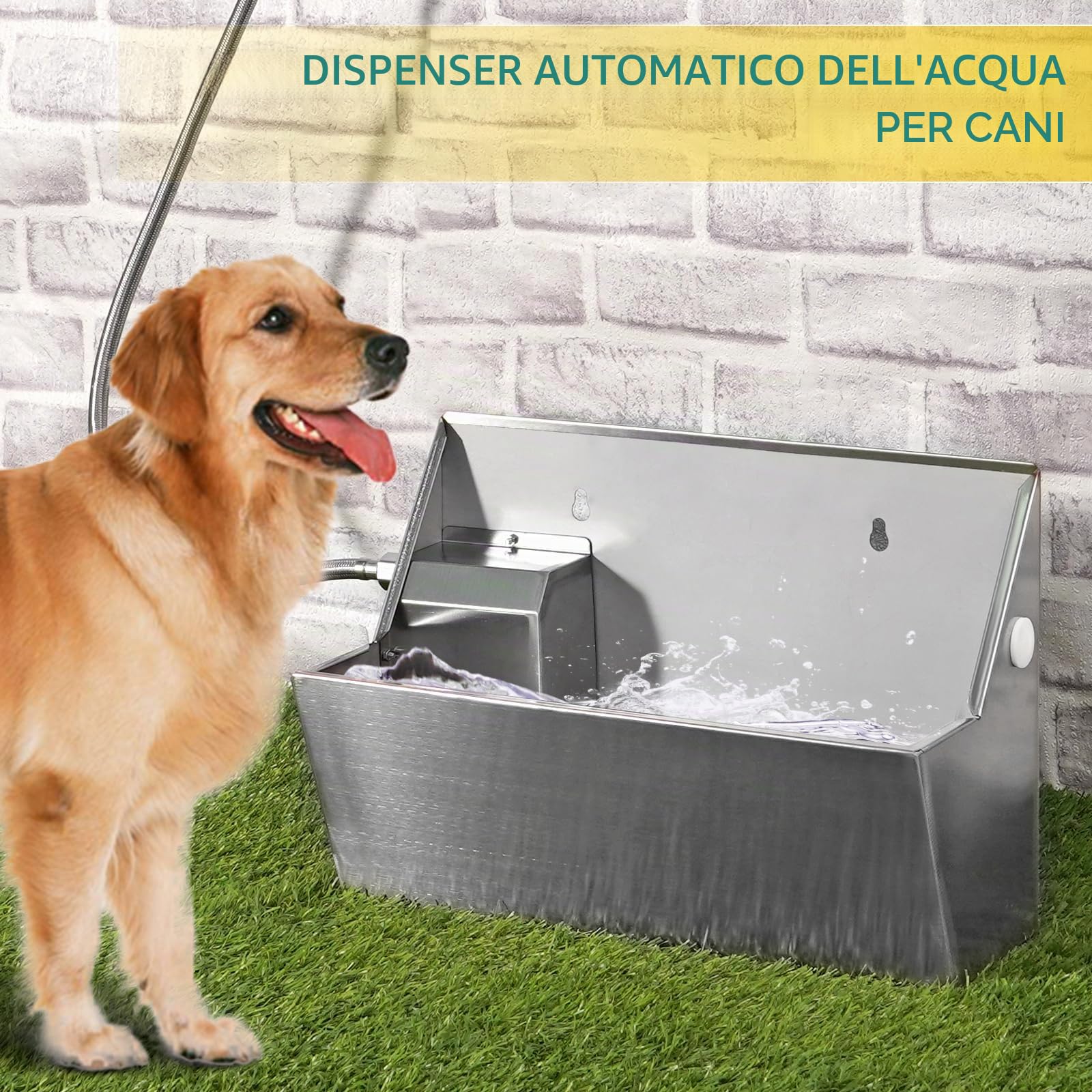 Abbeveratoio Automatico per Cani, Distributore di Ciotola D'acqua per Cani a Riempimento Automatico da 8 L, Abbeveratoio per Bestiame All'aperto per Animali da Fattoria, Cavallo, Pollo e Pollame