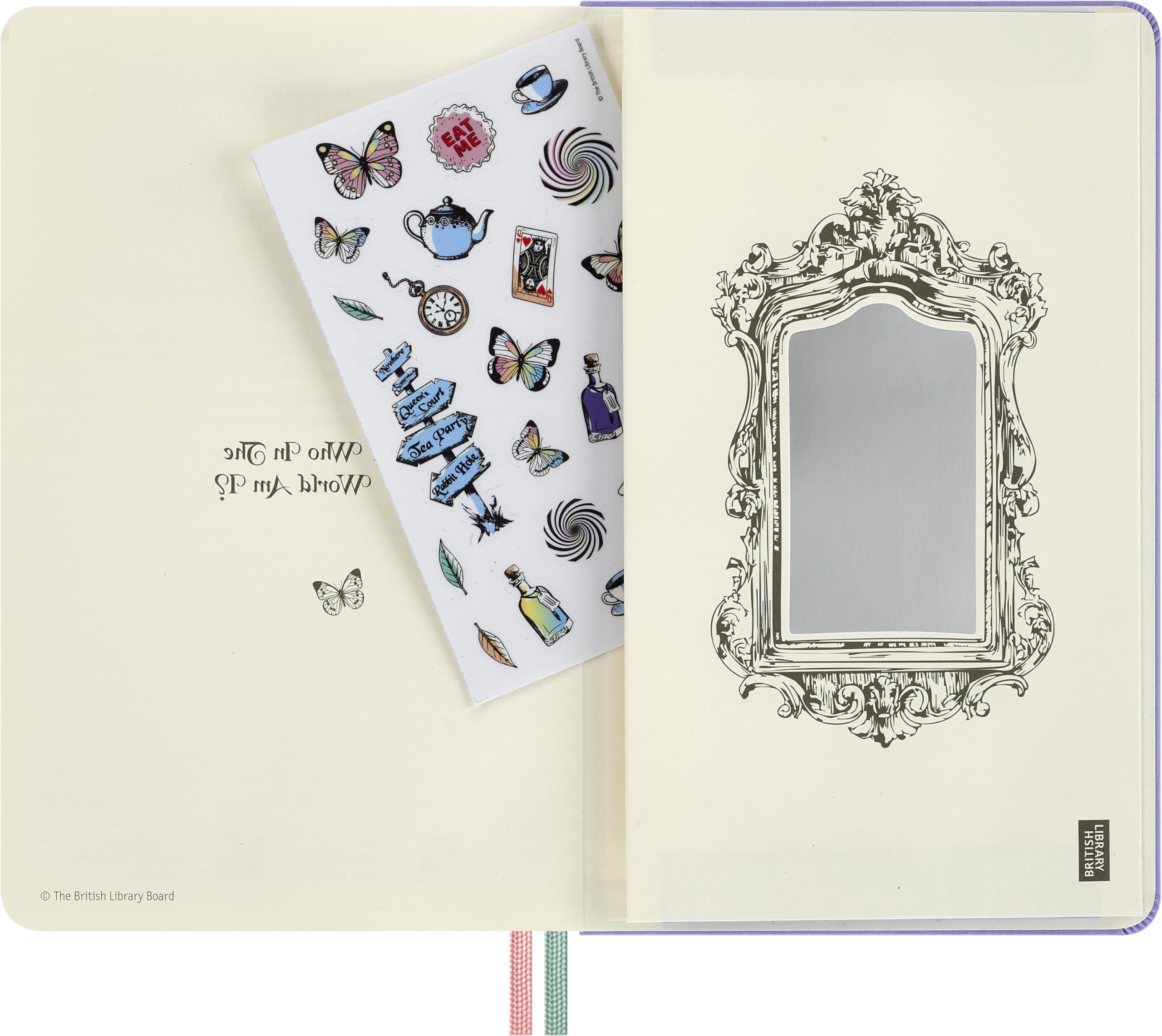 Moleskine Wochenkalender 18 Monate, 2026–2027 Alice im Wunderland, liniert, Hardcover mit Gummiband, Motiv Verrückter Hutmacher, Large 13 × 21 cm