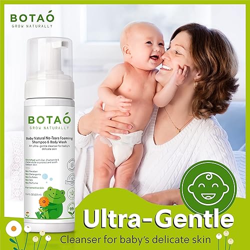 Miniatura 4 de Baby Sensitive Champú natural y gel de baño espumoso sin lágrimas  Sin fragancia 99% ingredientes naturales Champú vegano ultra suave para bebés y