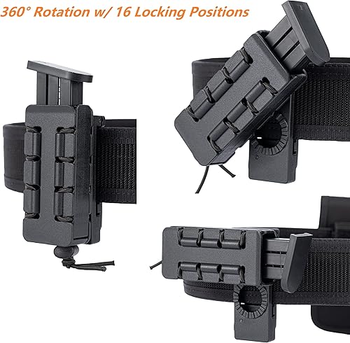 Miniatura 4 de Soporte para pistola con cinturón MOLLE Clip ajustable giratorio de 0.354 in funda para cargador OWB Mag bolsa para cinturón de servicio de 2 14